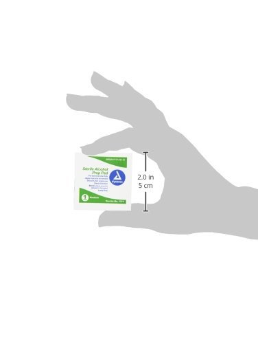 Dynarex 1114 Sterile Alcohol Prep Pads - Medium Size, 100 Count | First Aid, Medical, Wound Care & Injection Preparation | Essential for Hospitals, Clinics & Home Use