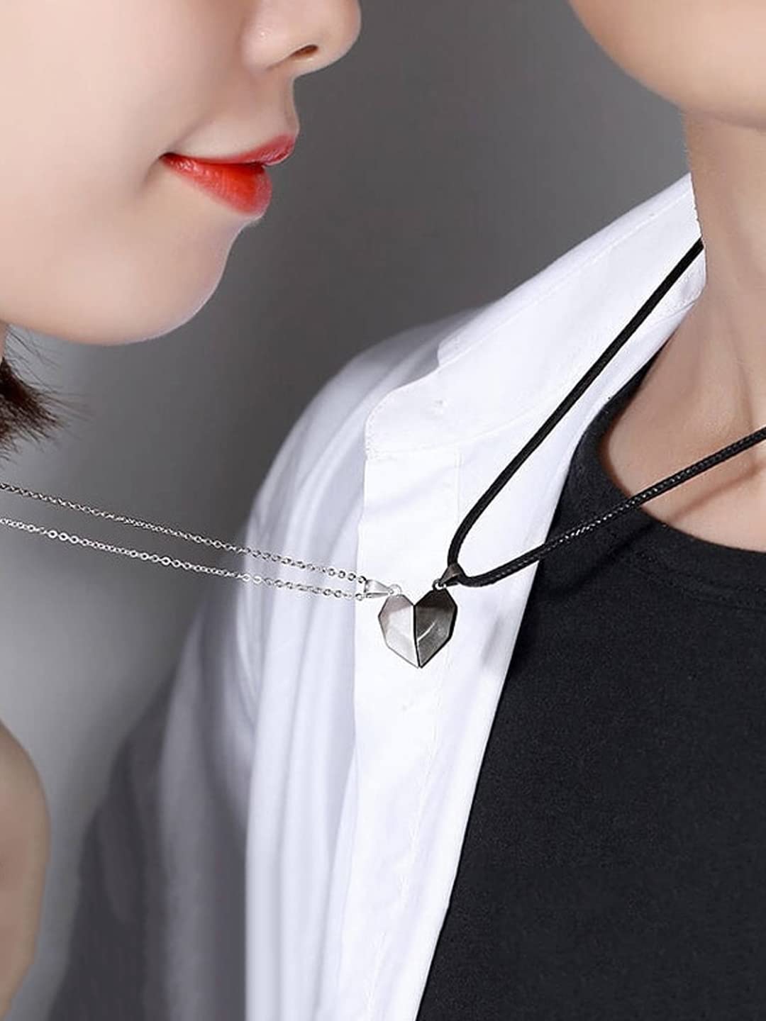 Yellow Chimes Pendant Necklace for Girls & Boys - Romantic Couple Heart Locket Gift for Valentine's Day - Stainless Steel Love Jewelry for Girlfriend/Boyfriend - Perfect for Anniversaries, Weddings & Date Nights