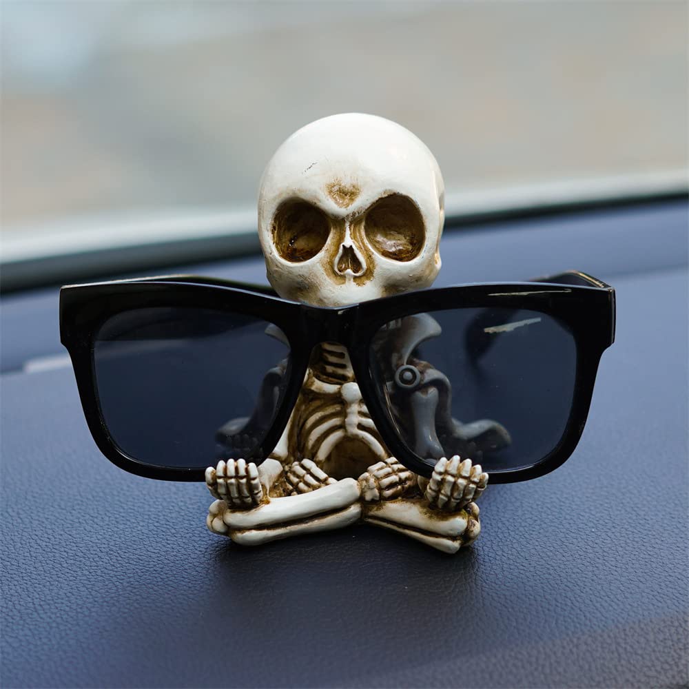 Stylish Skull Car Phone Holder - Dashboard Mount for iPhone & Android - Gothic Car Accessories & Halloween Decor - Perfect for Commuting, Road Trips & Home Office