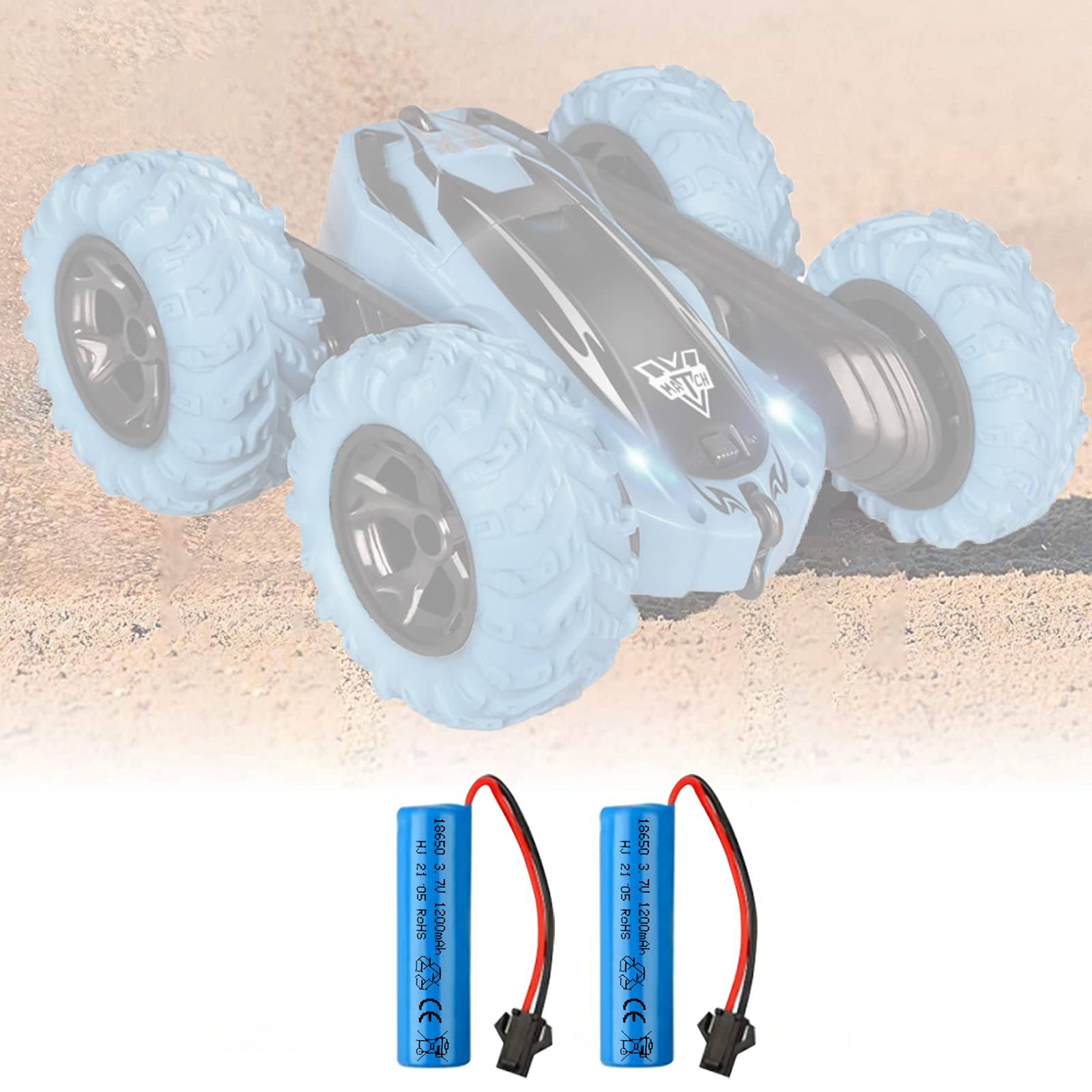 FPVERA 3.7V 1200mAh Rechargeable Li-ion Battery 2 Pack with USB Charger - Compatible with RC Cars, Trucks, Off-Road Vehicles - Perfect for Remote Control Hobbyists and DIY Projects