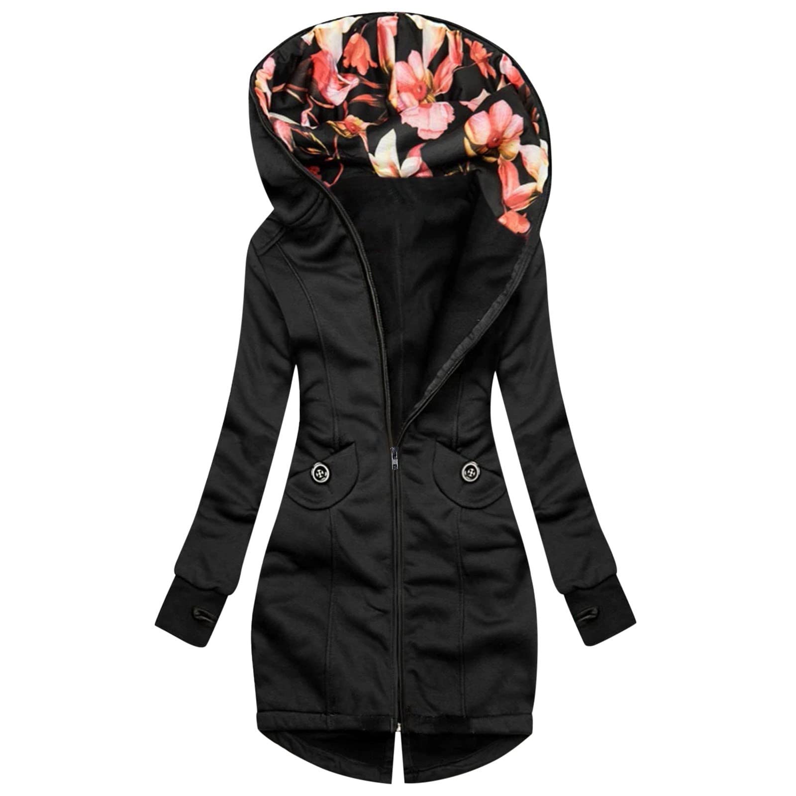 Women's Waterproof Lightweight Rain Jacket - Long Sleeve Zip Up Coat for Fall & Winter | Outdoor Hiking, Commuting, Travel