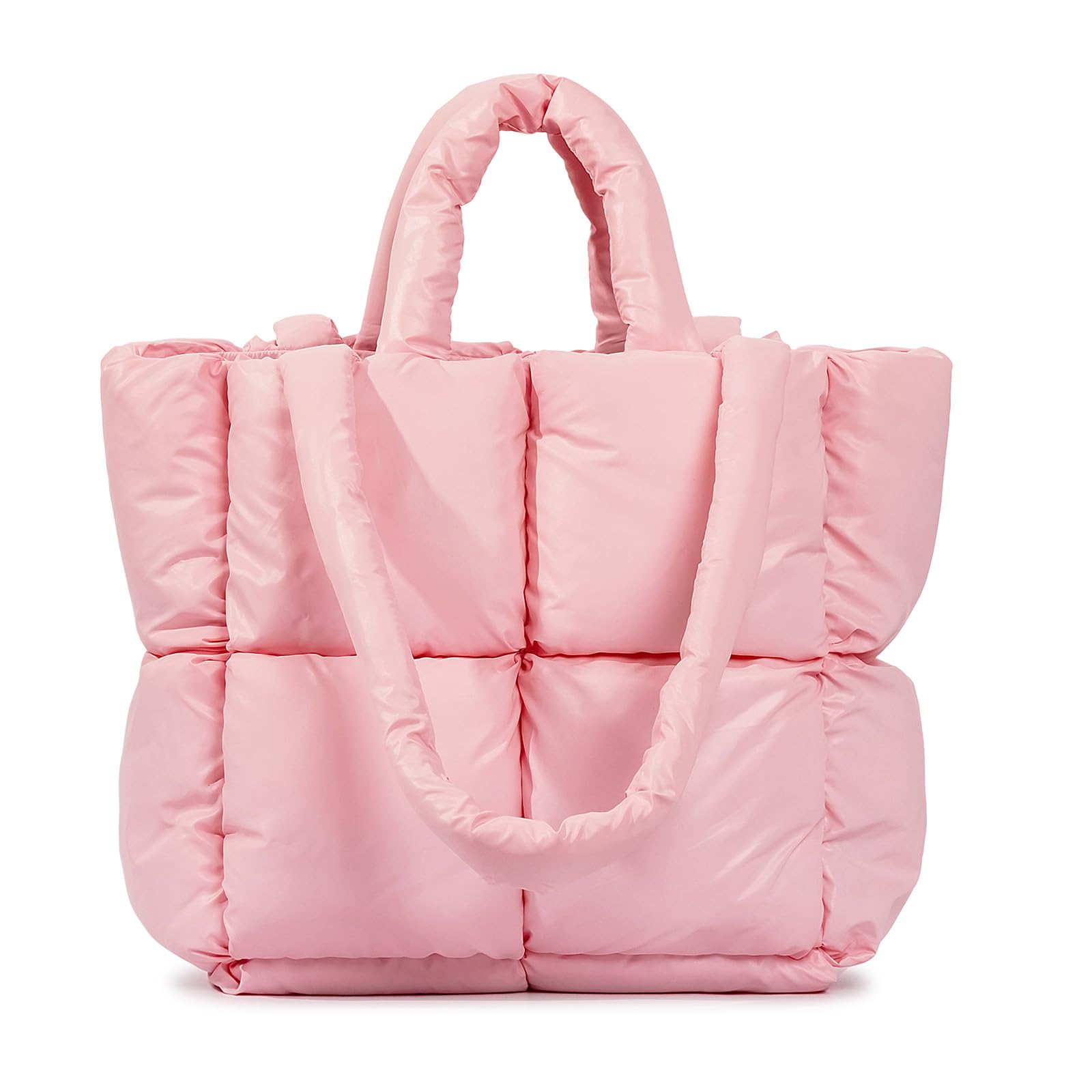 Soft Puffy Tote Bag for Women - Lightweight Winter Down Cotton Padded Quilted Shoulder Handbag Purse | Perfect for Work, Travel & Casual Outings