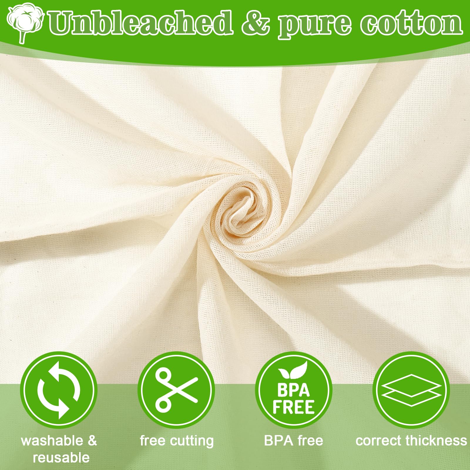 2PCS Reusable Cheese Cloths for Turkey Cooking - Premium Cotton Turkey Bags with Kitchen Twine for Oven, Air Fryer & Roasting | Thanksgiving Day Turkey Cooking Accessories for Juicy, Flavorful Results