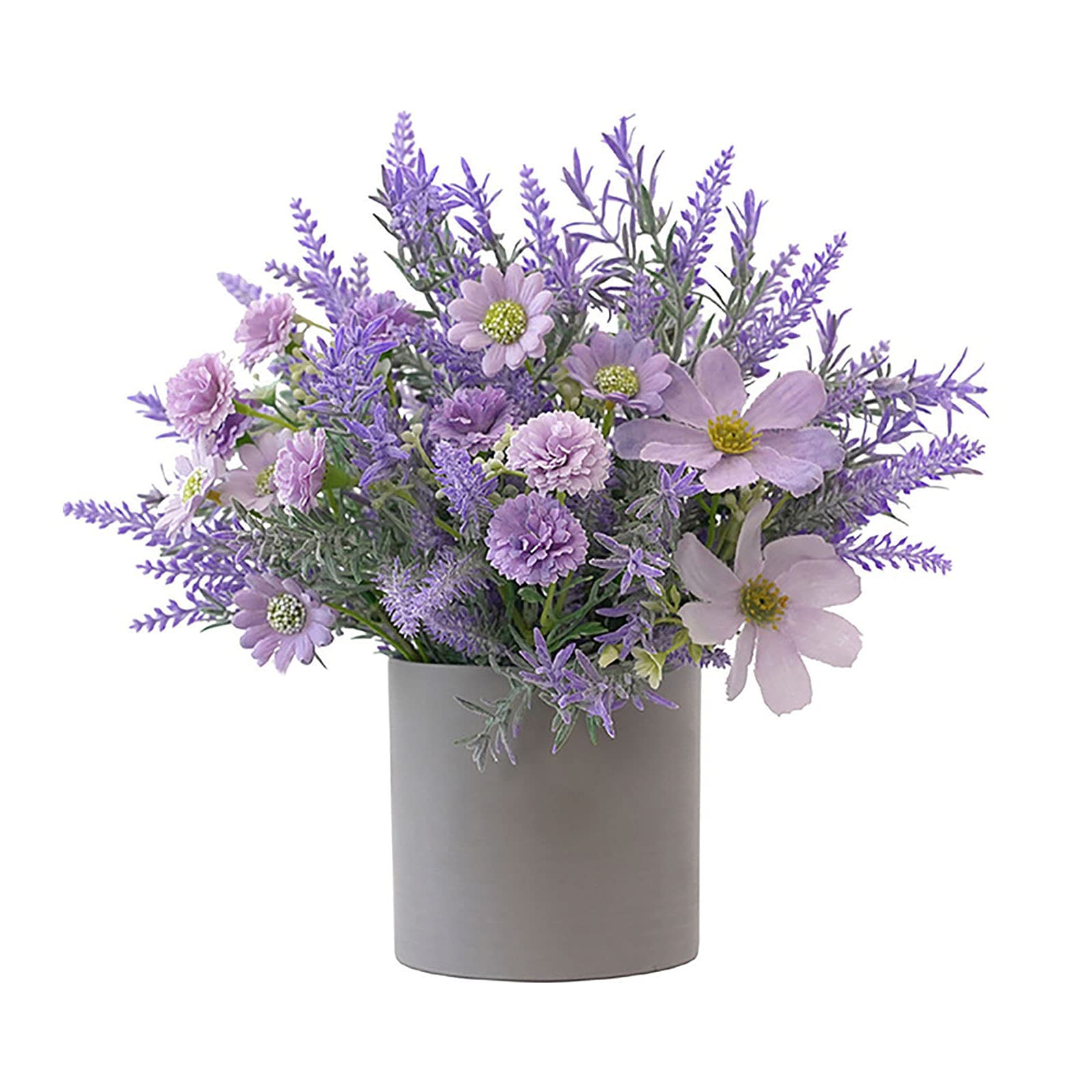 Artificial Lavender Plant in Pots - Realistic Fake Potted Lavender Flowers for Home, Office, Table Decor - Perfect for Indoor Decor, Wedding Centerpieces & Shelf Styling
