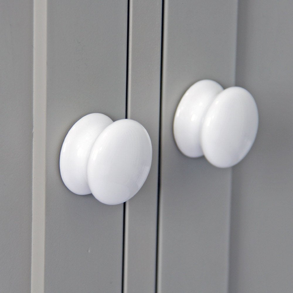 White Ceramic Cabinet Knobs - Elegant Drawer Pulls for Kitchen & Bathroom Cabinets - Perfect for Home Renovation & DIY Projects