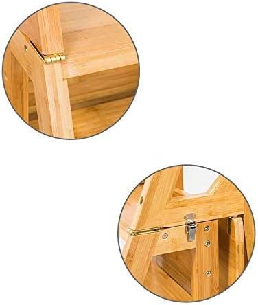 OKUOKA Dual-Use Bamboo Step Stool - Creative Home & Office Ladder Chair for Kitchen, Library, Outdoor Spaces - Natural Bamboo Design for Easy Access & Storage Organization