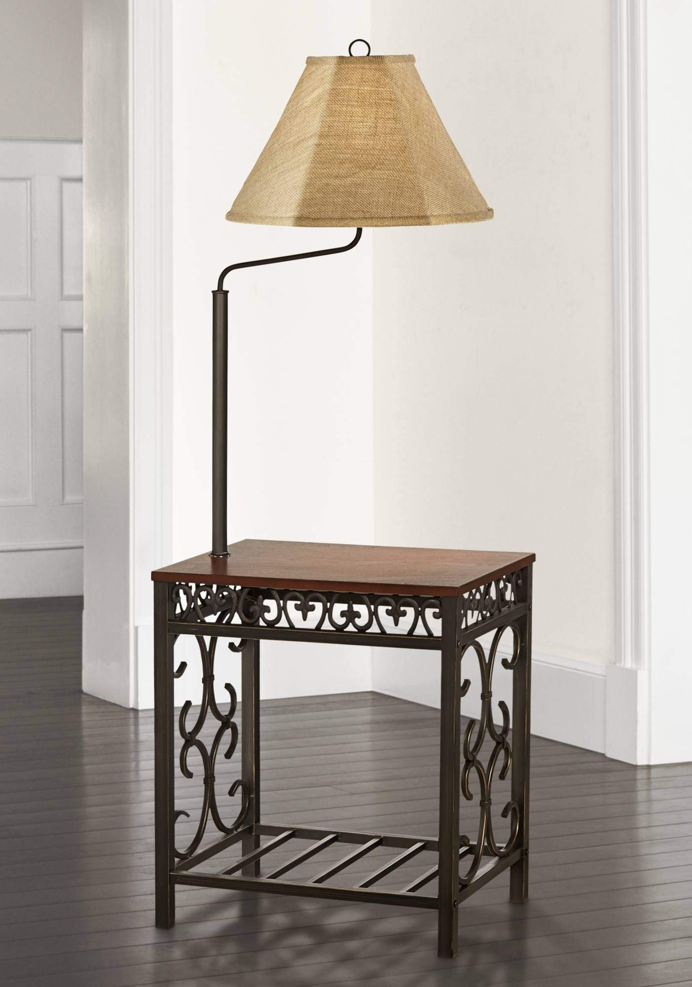 Regency Hill Travata Country Cottage Floor Lamp with End Table - 54