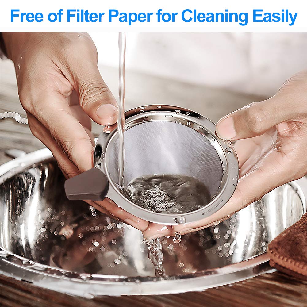 Premium Pour Over Coffee Maker Kit - Stainless Steel Reusable Filter, 600ml Borosilicate Glass Carafe with Silicone Handle | Perfect for Home Brewing, Office Use & Camping Coffee Lovers