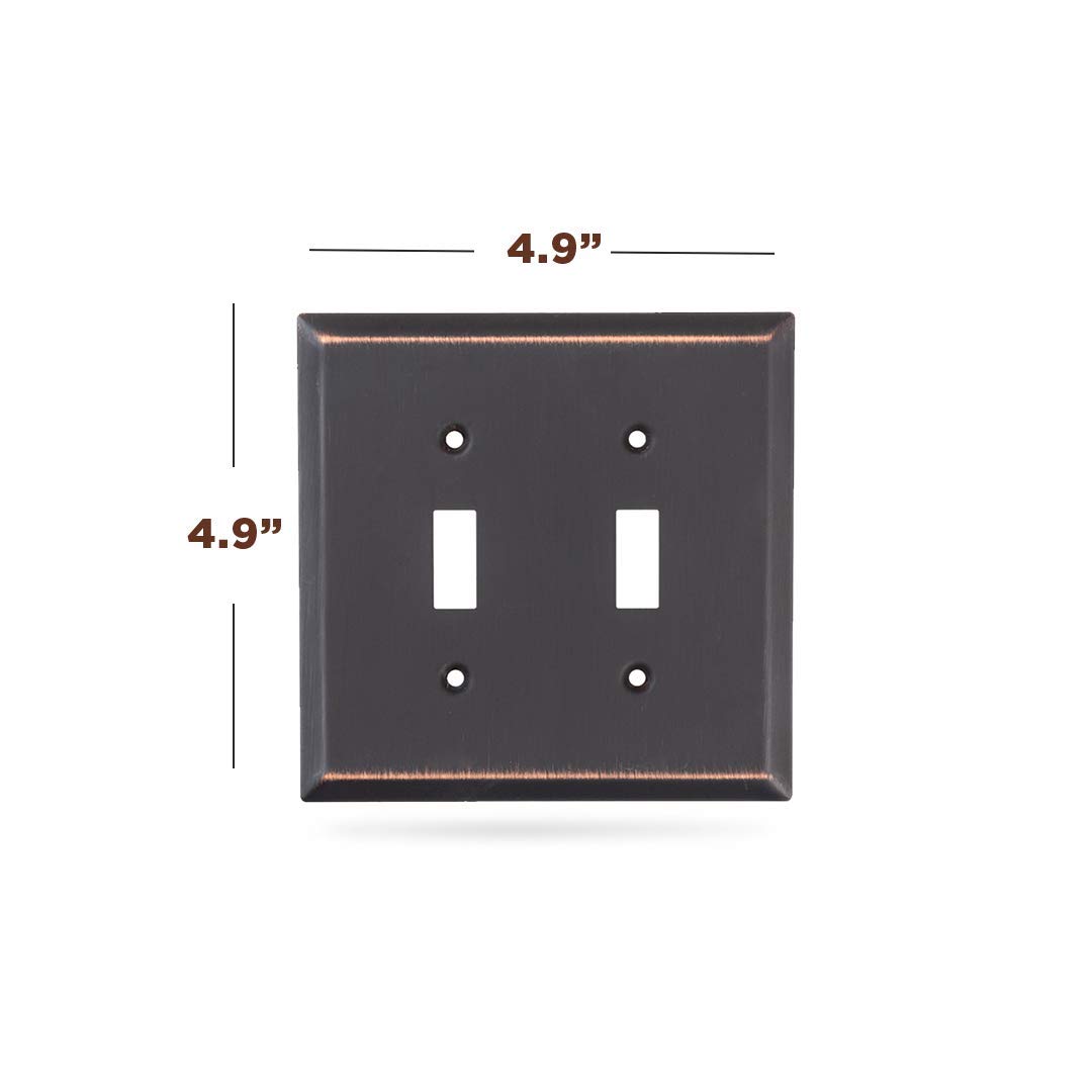 Oil Rubbed Bronze Outlet Covers and Switch Plates - Decorative Wall Plate Light Switch Cover (2 Gang Toggle, 2 Pack) - Variety of Styles: Decorator, Duplex, Toggle & Combo - Perfect for Home, Office & Commercial Decor