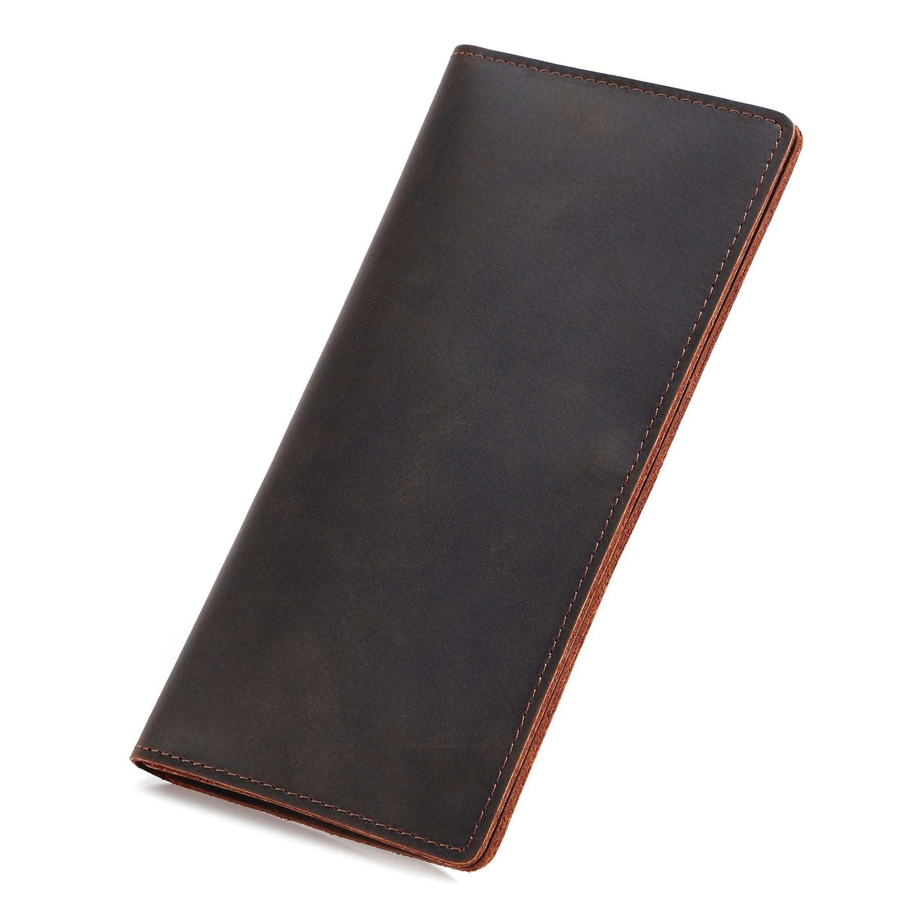 Vintage Distressed Leather Long Wallets for Men - Slim RFID Blocking Bifold Wallet with Multiple Card Slots - Perfect for Everyday Use, Travel & Business