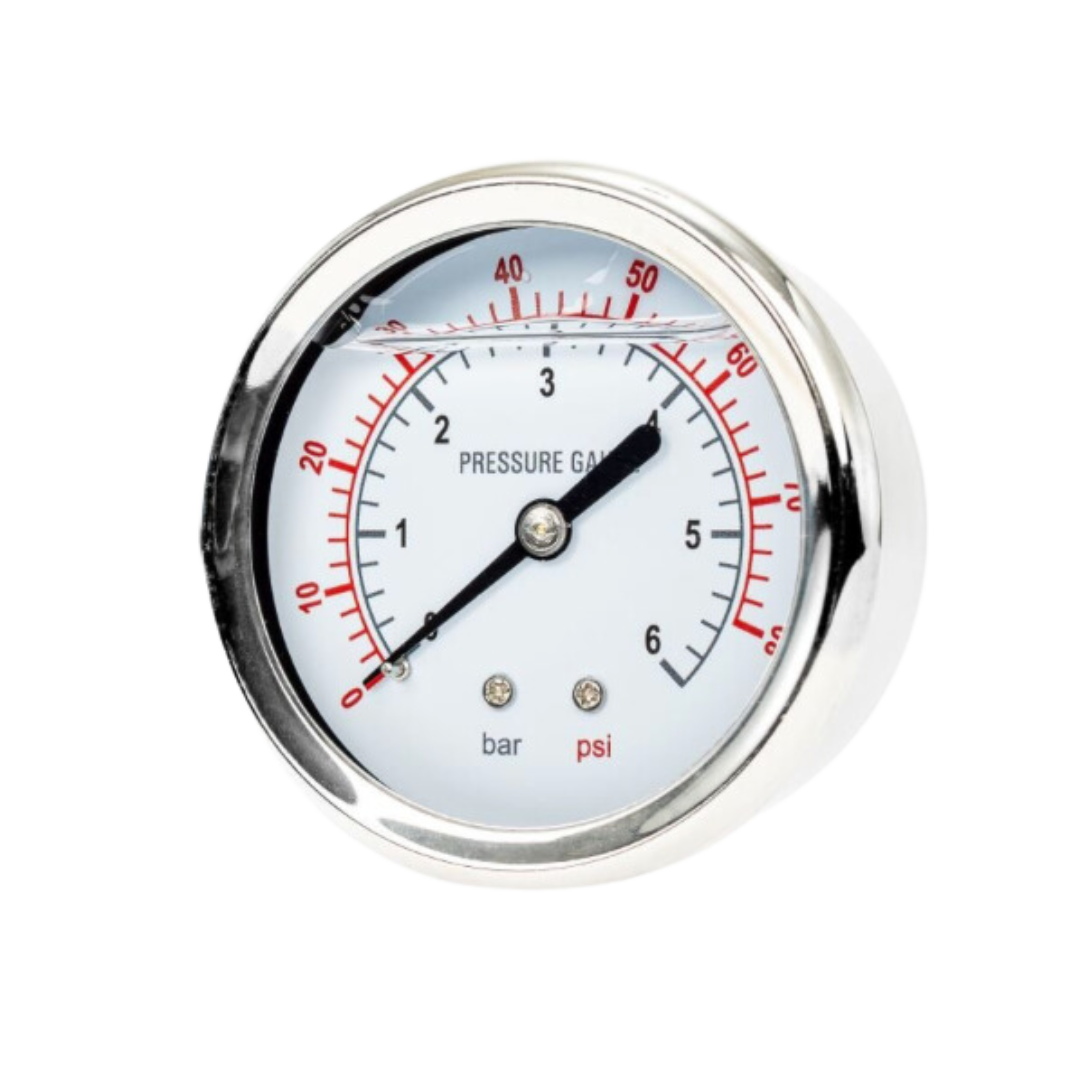Oil Filled Pressure Gauge with Back Mount - Heavy Duty Industrial & Hydraulic System Monitoring for Pumps, Compressors, and Machinery