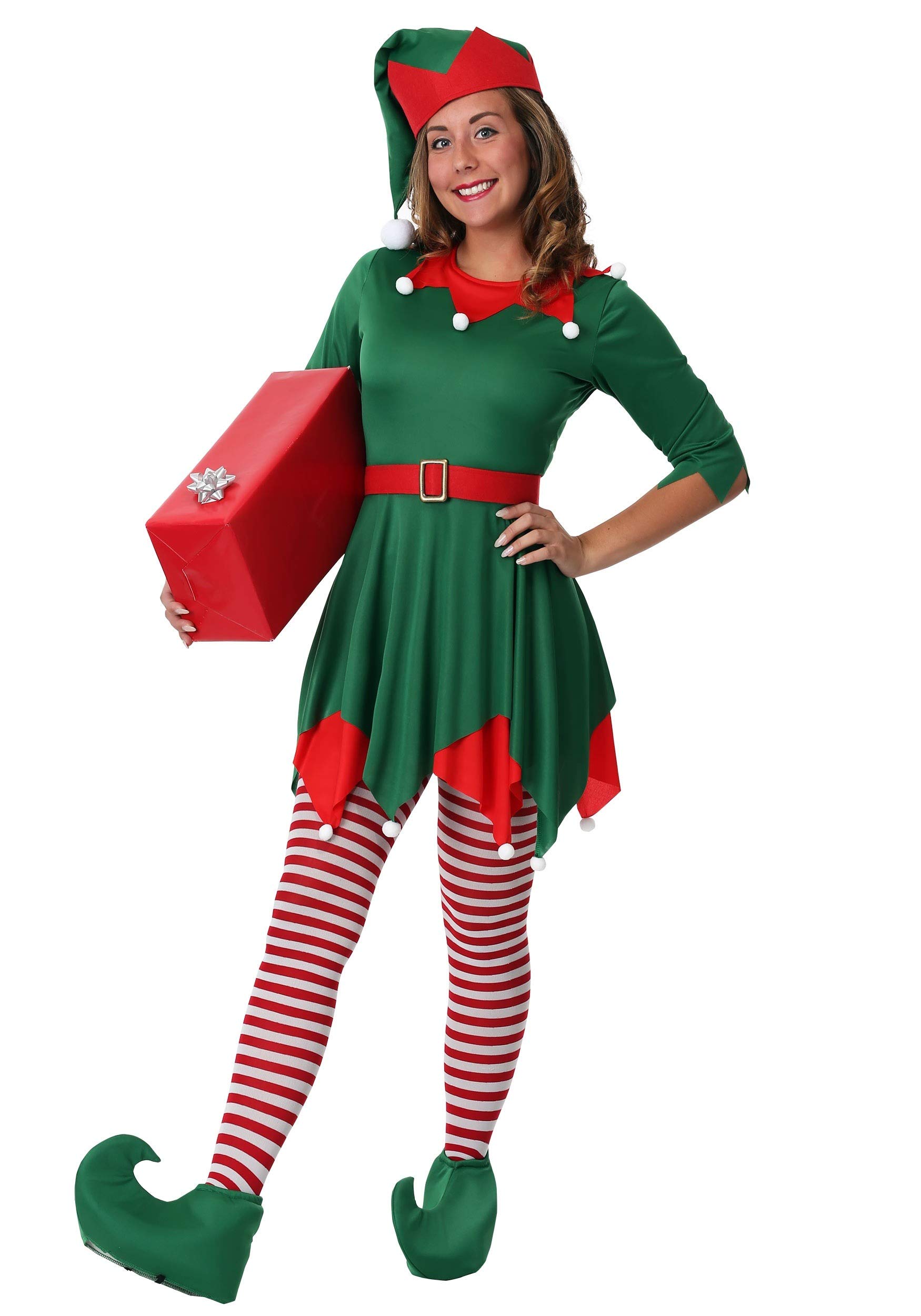 Plus Size Santa's Helper Costume for Women - Festive Elf & Toy Maker Outfit for Christmas Cosplay, Holiday Parties & Family Gatherings