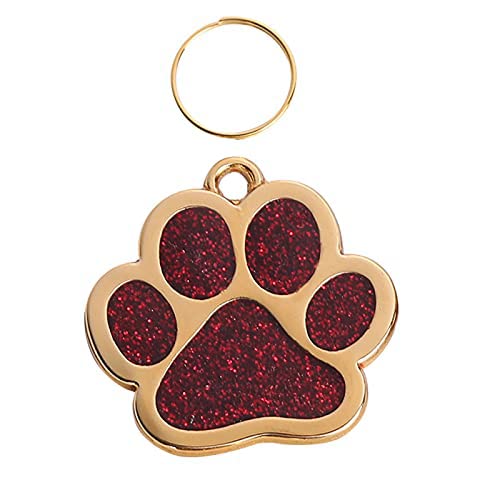 Durable Pet Collars for Dogs & Cats - 10Pcs Claw-Shaped ID Tag, Collar Pendant & Key Ring Holder Set (Wine Red) | Perfect for Pet Identification, Walking Accessories & Bag Decorations