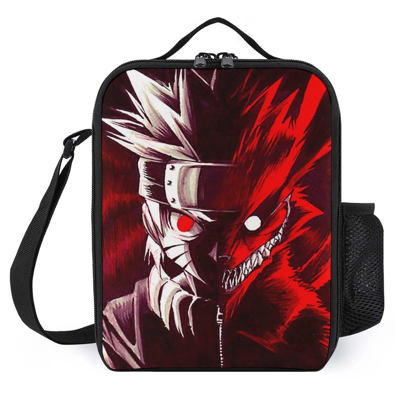 Anime Insulated Lunch Bag - Reusable & Portable Lunch Box Tote with Side Pocket for Men & Women - Perfect for Work, School, Picnic & Travel (25x20x8cm)