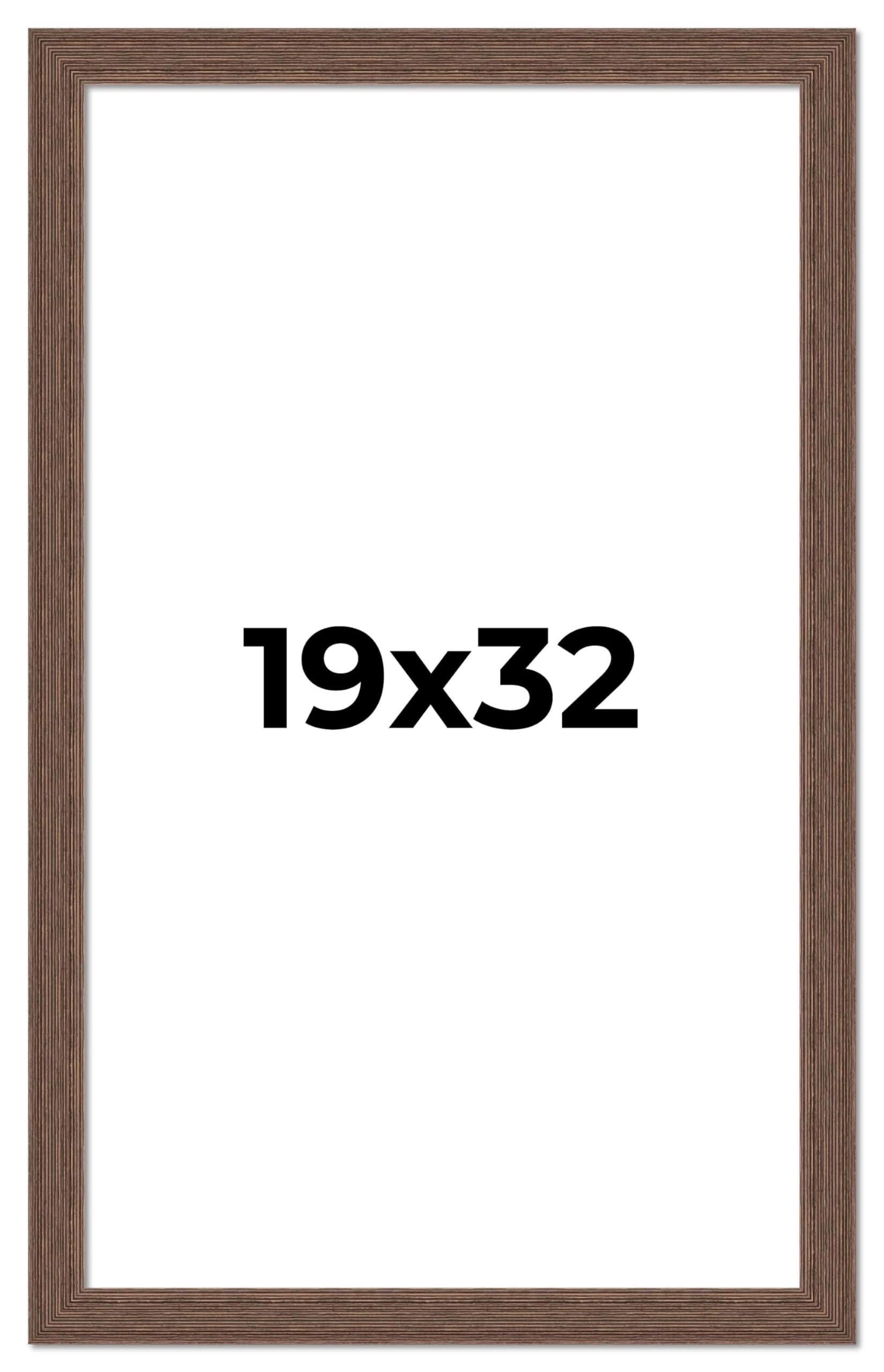 19x32 Distressed Brown Barnwood Picture Frame - Rustic Farmhouse Photo Display with UV Acrylic Shatter Guard & Acid-Free Backing | Perfect for Wall Decor, Living Room, Bedroom, and Office Photos