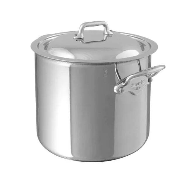 Premium Mauviel M'Cook 5-Ply Stainless Steel Stockpot - 9.4 Inch Diameter - Professional Cookware for Soups, Stews & Pasta - Ideal for Home Chefs & Restaurant Use