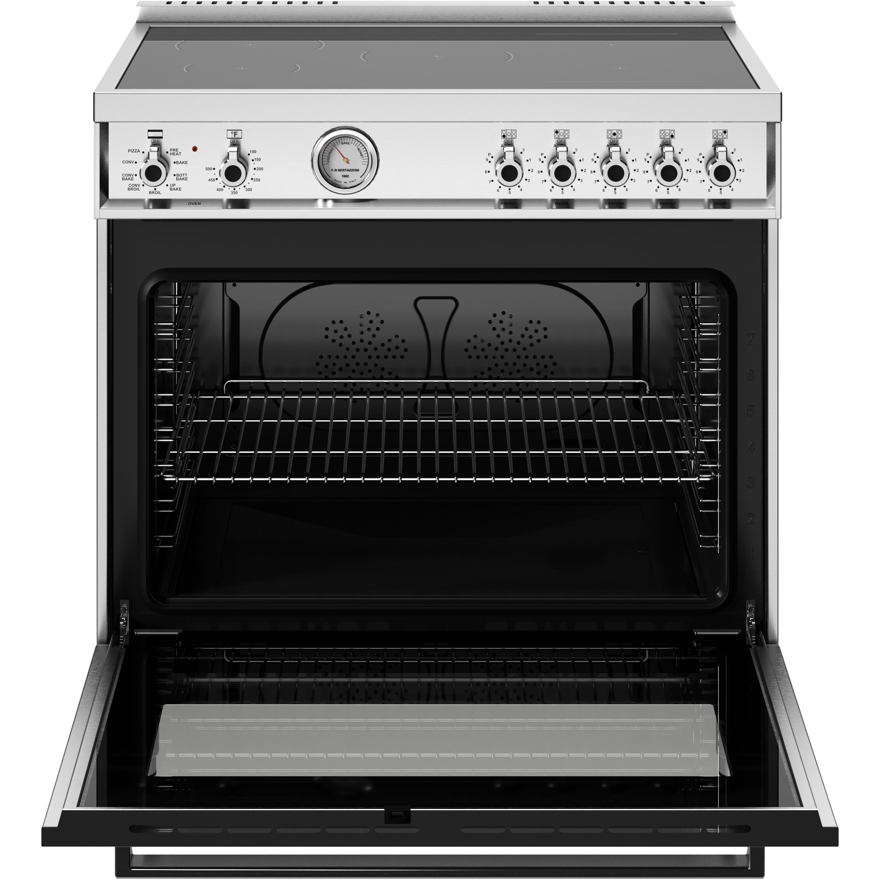 Bertazzoni PRO365INMXV 36 Inch Freestanding Induction Range - Professional Grade Cooktop with Precise Temperature Control for Modern Kitchens | Perfect for Home Chefs & Entertaining Guests
