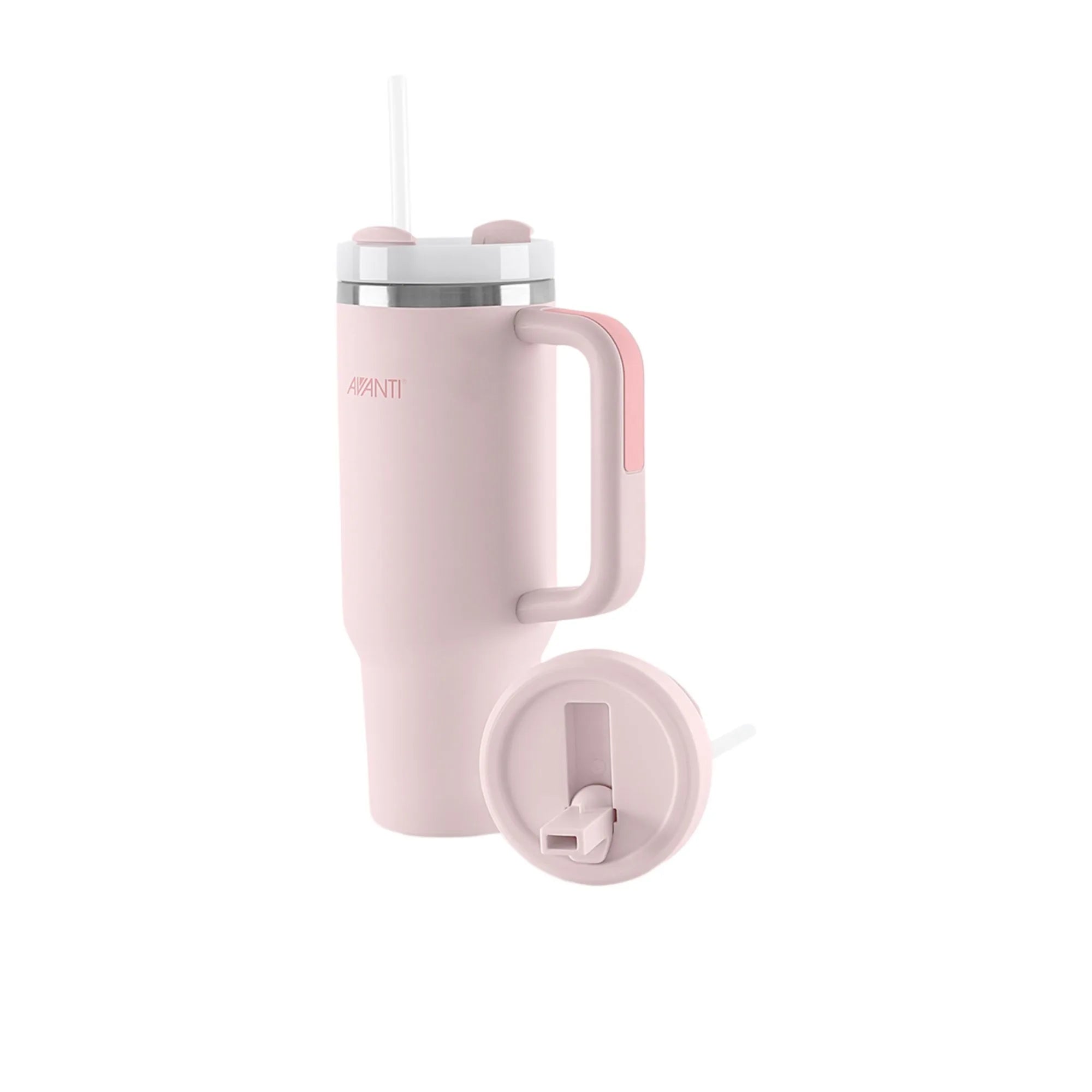 Avanti HydroQuench 1L Water Bottle with 2 Lids - Leakproof BPA-Free Stainless Steel Insulated Bottle for Gym, Hiking & Everyday Hydration | Blush Pink
