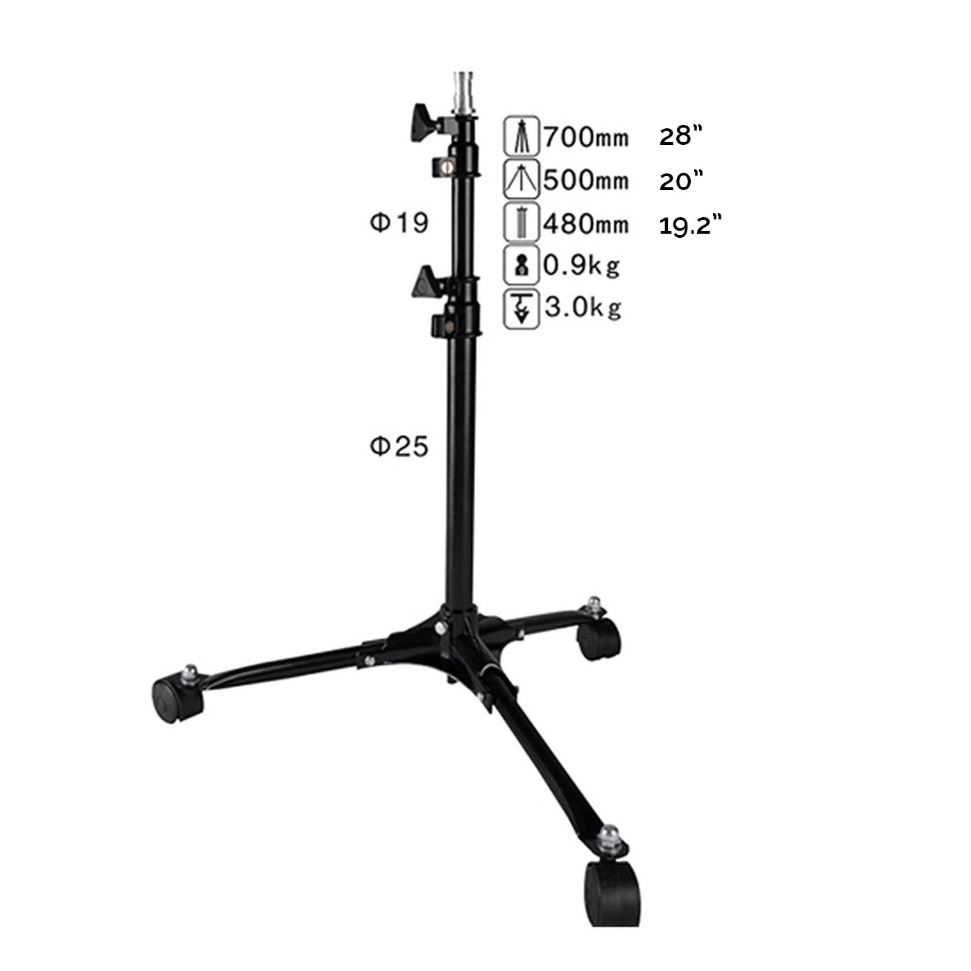 LS70 Adjustable Low Backlight Stand - Adjustable Height & Angle for Photography, Videography, and Studio Lighting - Perfect for YouTube, TikTok, and Product Shoots