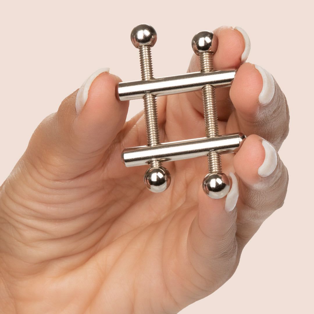Nipple Grips Crossbar Nipple Vices - Adjustable Twin Screw Design for Body Piercing & Jewelry Tightening | Perfect for Body Modification, BDSM, and Piercing Aftercare