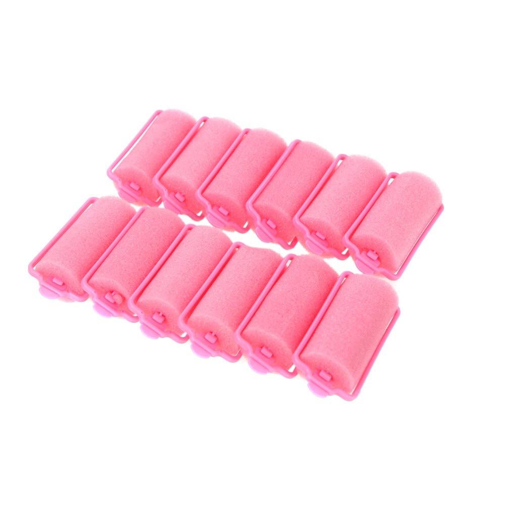 12pcs Magic Sponge Foam Hair Rollers - Pink Styling Curlers for Salon & Home Use, Soft Twist Tools for Voluminous Curls (Great for Parties, Weddings & Daily Styling)