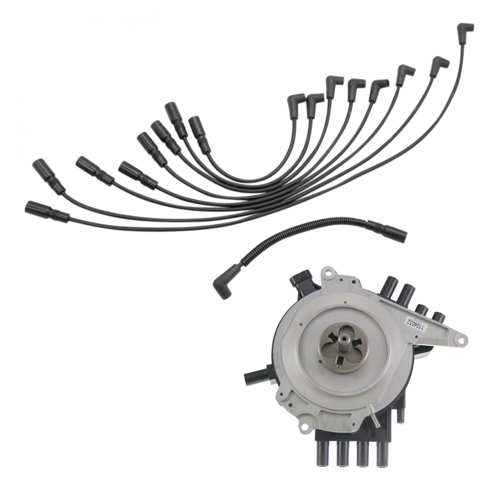 High Performance Engine Ignition Distributor & Spark Plug Wire Set Kit for Chevy Camaro Firebird - Compatible with 5.7L 350 V8 - Perfect for Racing, Street Performance & Engine Upgrades