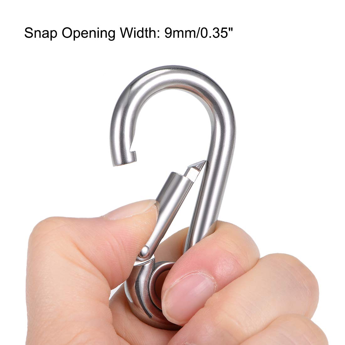 Stainless Steel Carabiner Hook 5Pcs - Durable 304 Spring Clip for Keys & Outdoor Gear