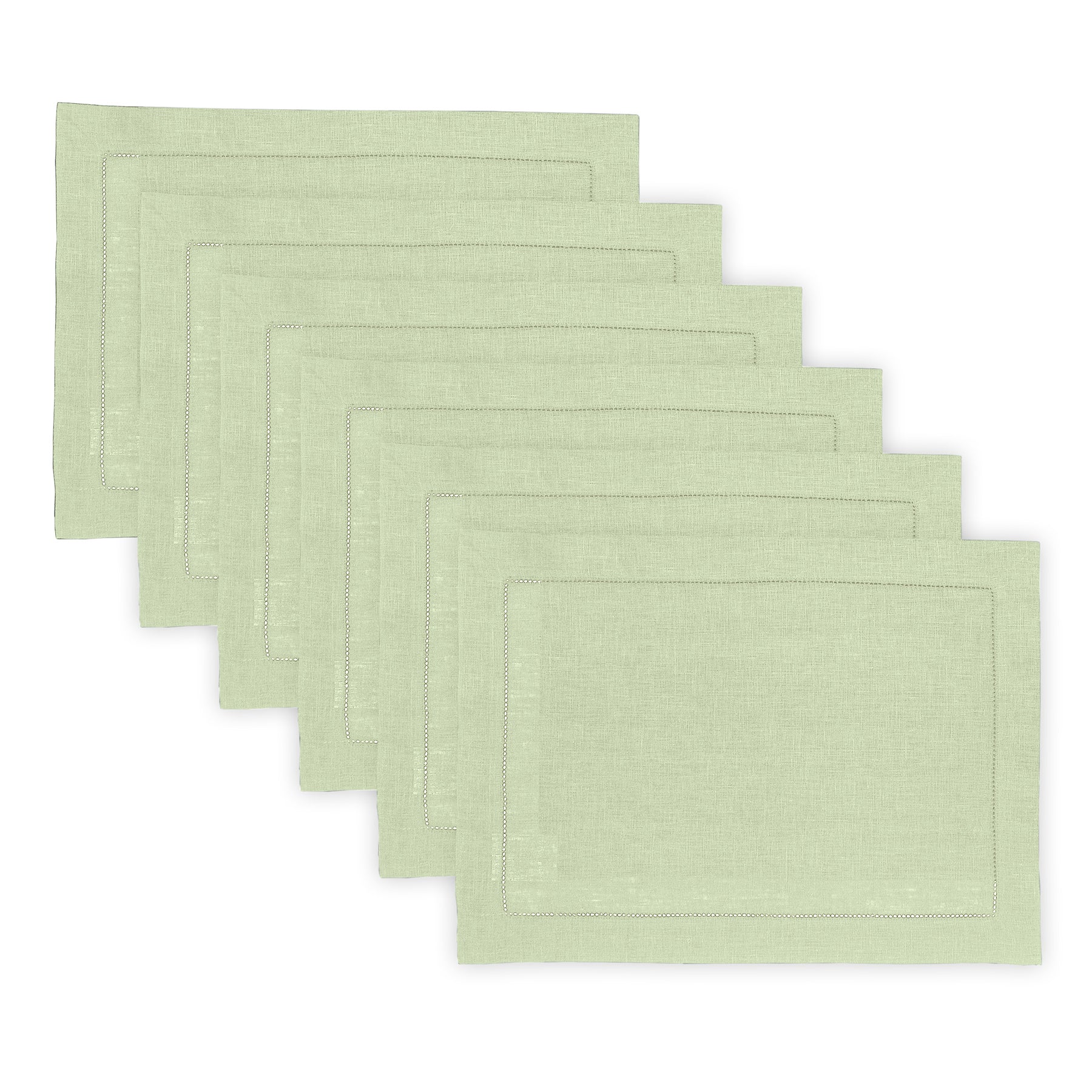 Elegant Classic Hemstitch Placemats Set of 4 - Premium Linen Table Mats for Dining Room Decor, Wedding & Holiday Table Setting - Perfect for Formal Dinner Parties & Home Decor