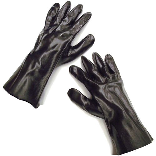 12-Pack Black PVC Gauntlet Gloves - Heavy Duty Waterproof Work Gloves for Gardening, Cleaning, and Industrial Use