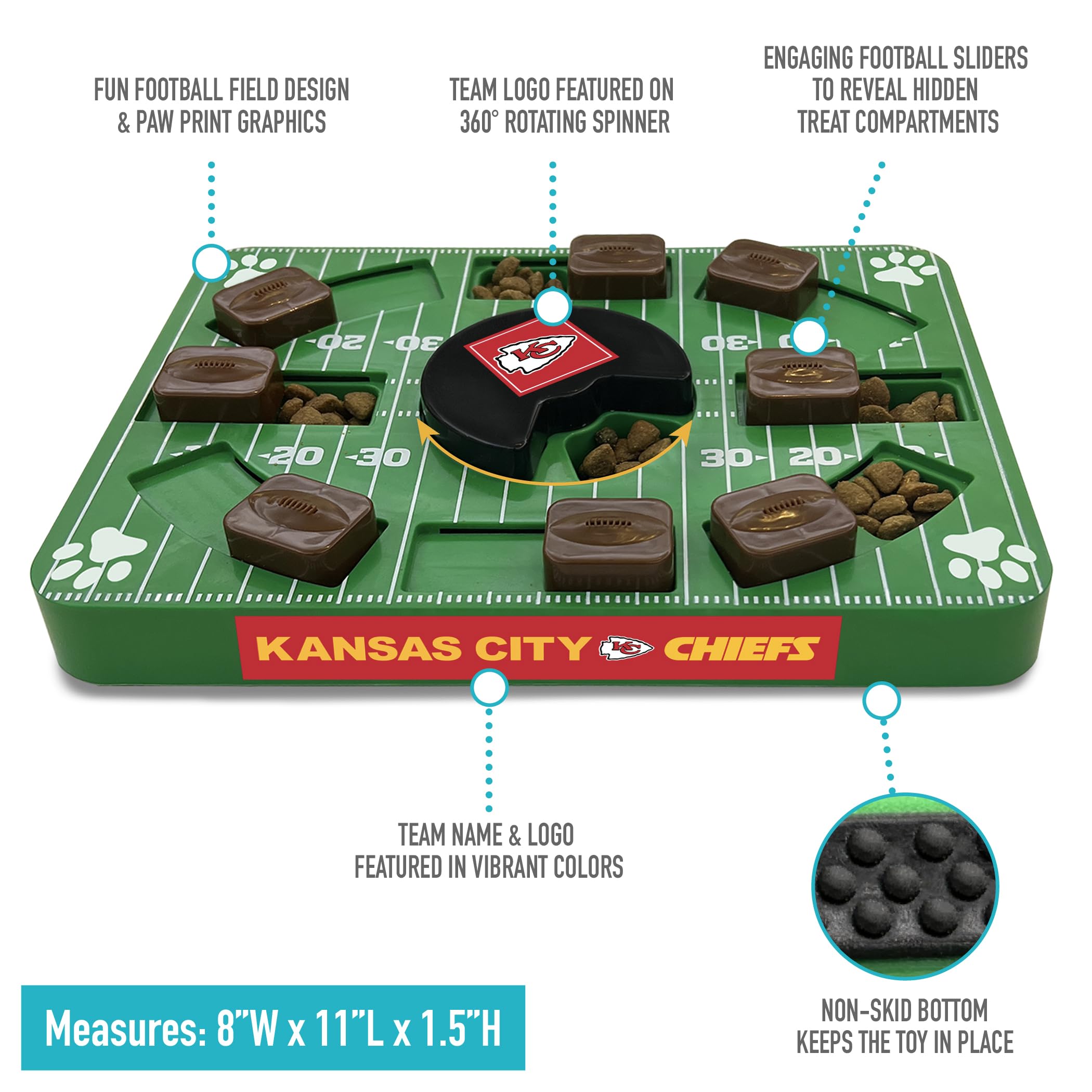 Pets First NFL Kansas City Chiefs Puzzle Toy for Dogs - Interactive Treat Dispensing Puzzle Game for Mental Stimulation | Perfect for Boredom Relief & Training Rewards