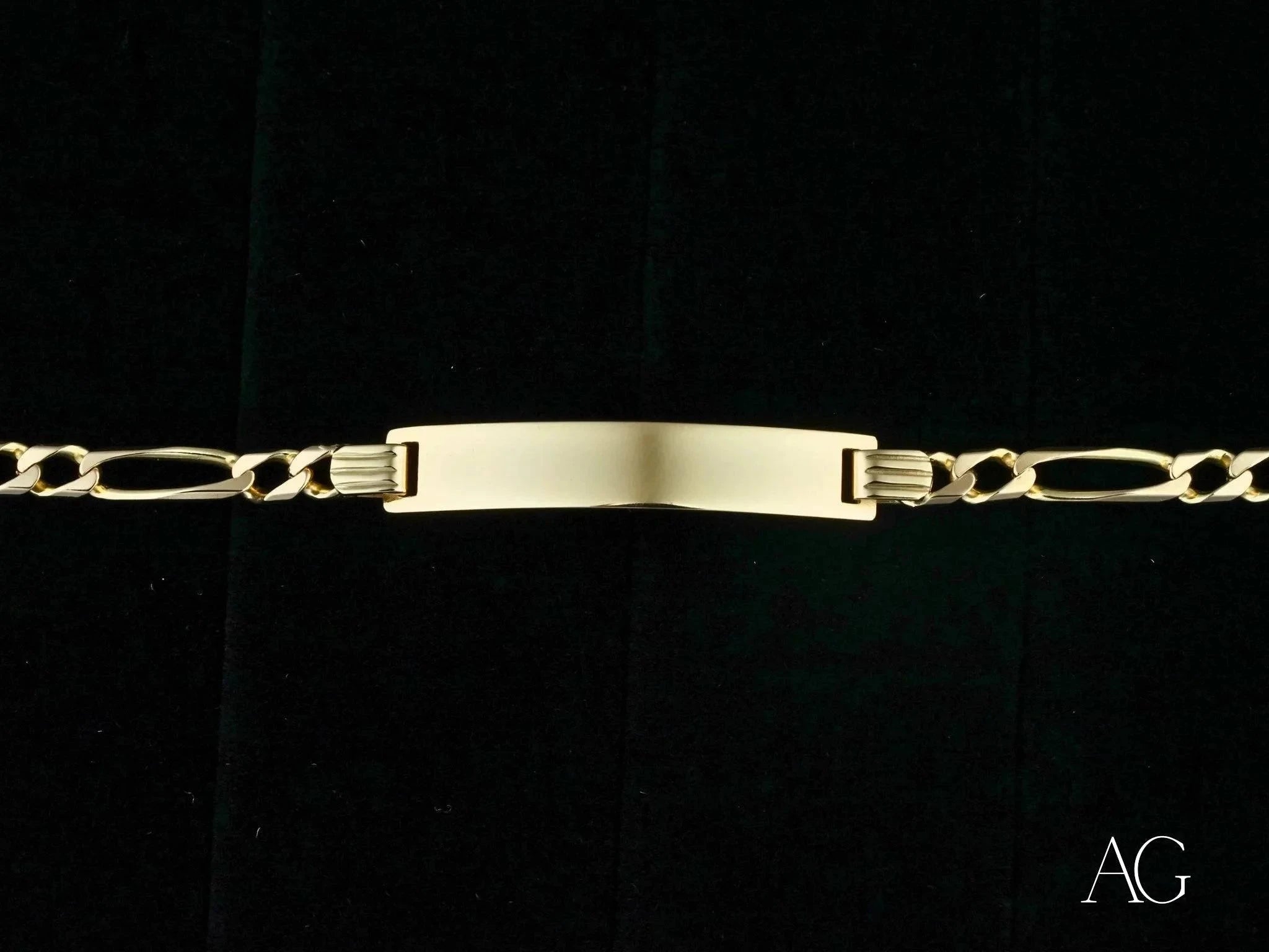 18K Solid Gold ID Bracelet for Women - Personalized Engraved Nameplate - Elegant & Timeless Jewelry Gift for Her - Perfect for Anniversaries, Birthdays & Special Occasions