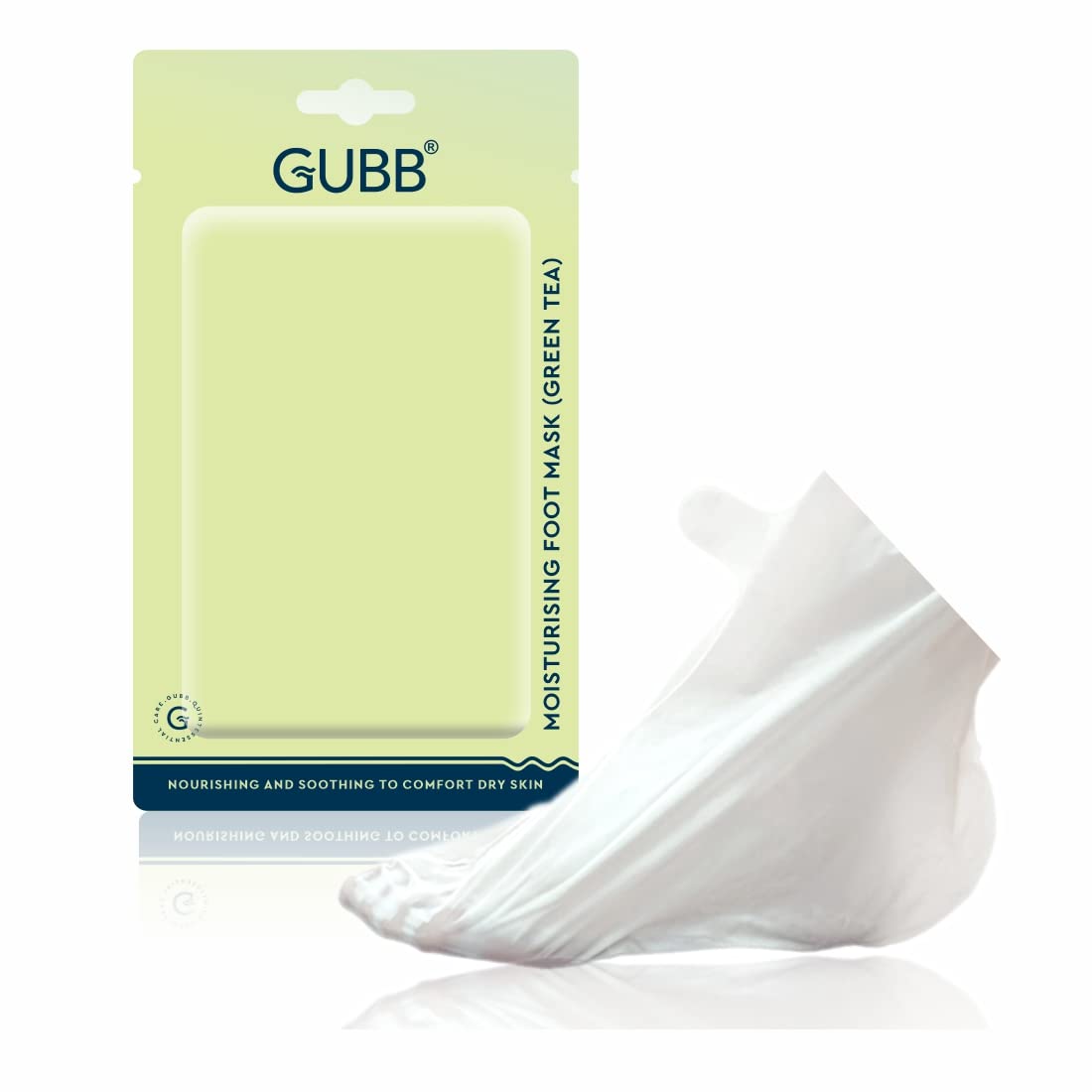 GUBB Moisturizing Foot Mask for Dry Cracked Feet - Hydrating & Soothing Treatment with Green Tea Extract | Skin-Friendly & Ultra Soft | Perfect for Pedicures, Spa Days & At-Home Foot Care