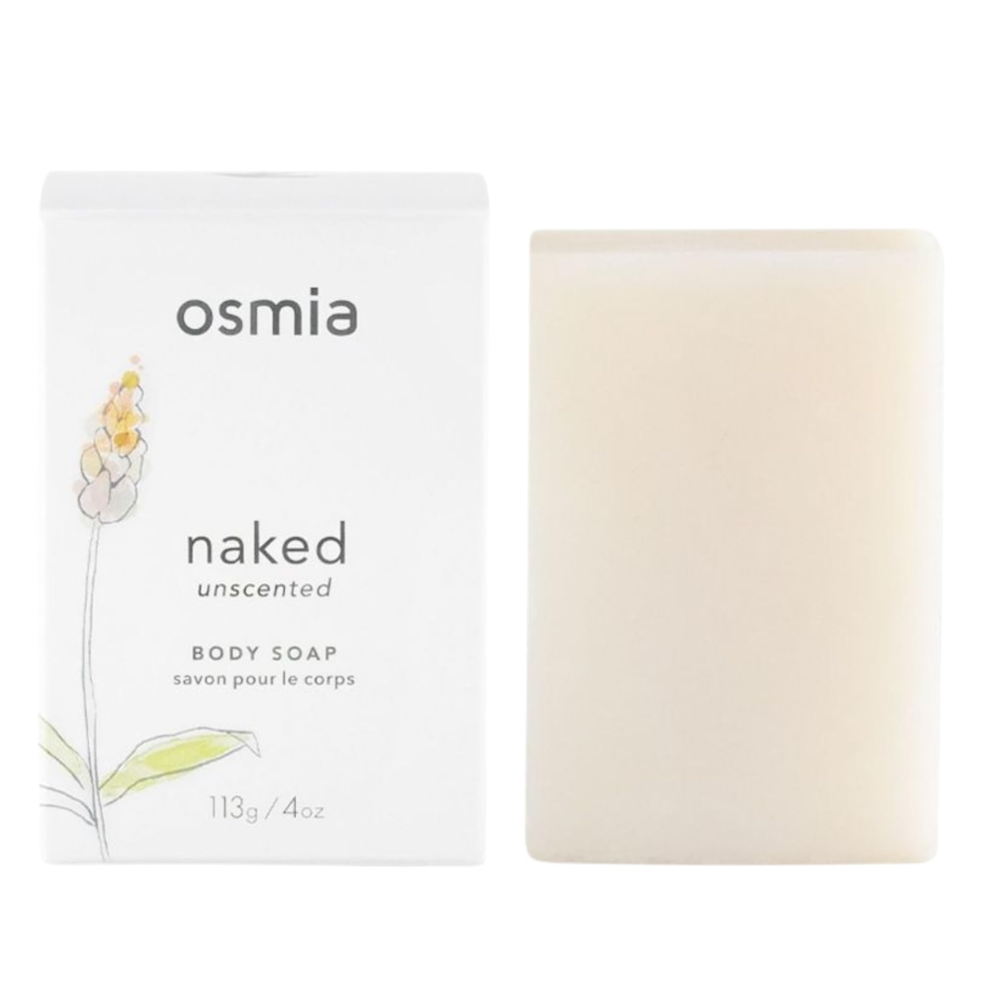 Osmia Organics Natural Naked Body Soap Bar | Organic, Vegan & Cruelty-Free for Healthy Skin | 4 oz | Perfect for Sensitive Skin & Eco-Friendly Bath Routine
