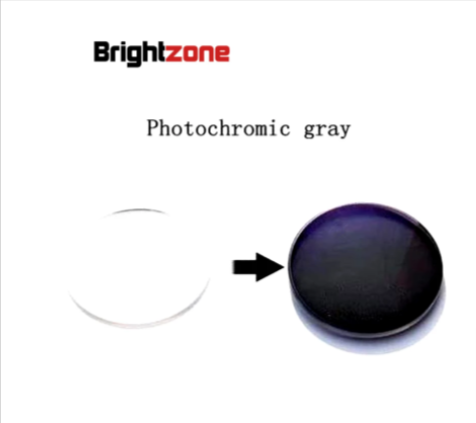 Brightzone 1.56 Index Photochromic Gray Single Vision Transition Lenses - UV Protection & Light Adaptive Eyewear for Indoor & Outdoor Activities