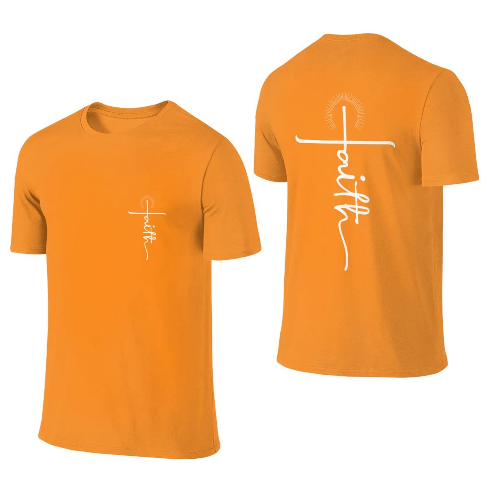 Religious Christian T-Shirts for Men - 100% Cotton Jesus Cross Faith Graphic Tees | Short Sleeve Casual Wear for Church, Bible Study & Daily Inspiration