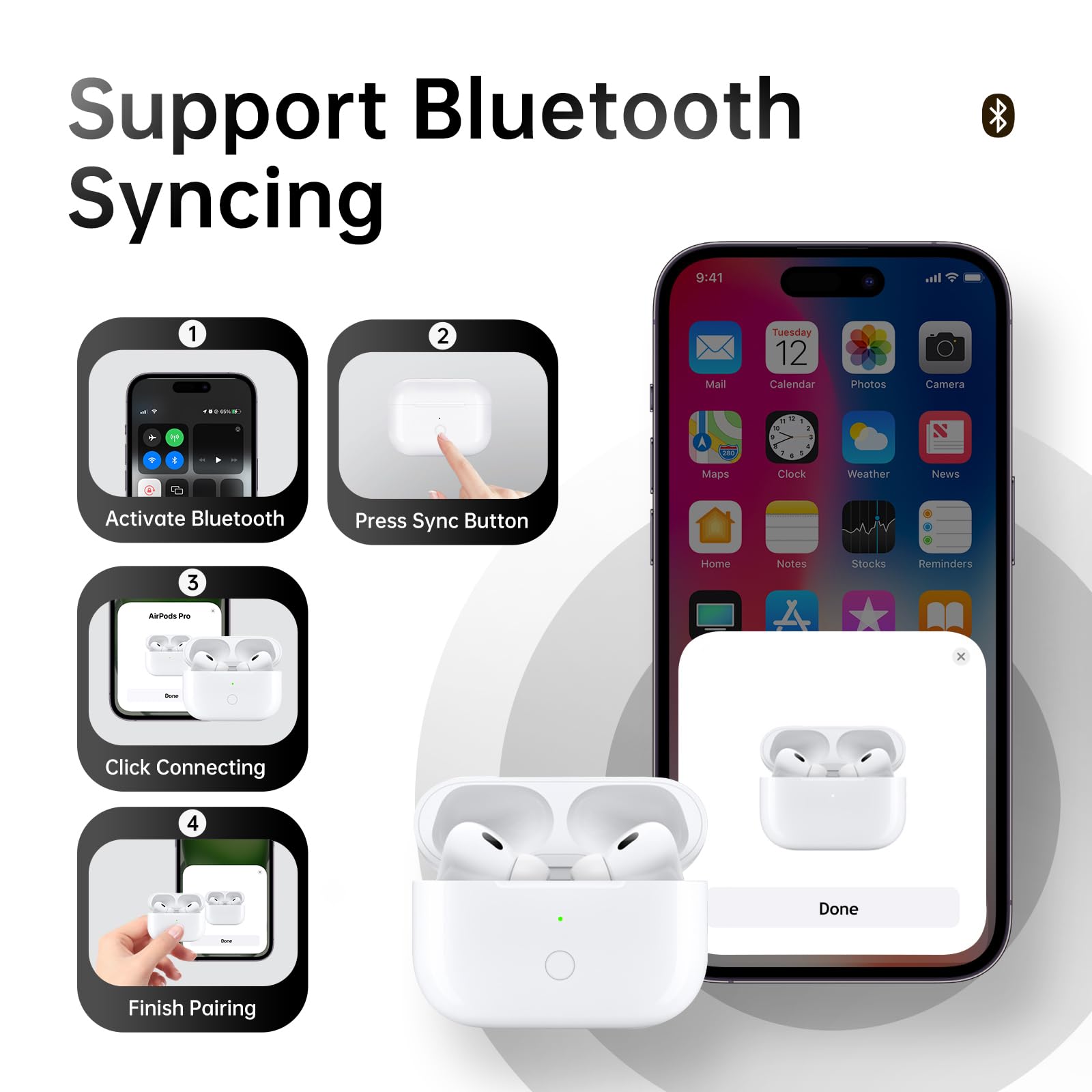 Wireless Charging Case for AirPods Pro 1st & 2nd Generation - Replacement Charger Case with USB-C Port (Earbuds Not Included) | Perfect for Travel, Workouts & Daily Commute