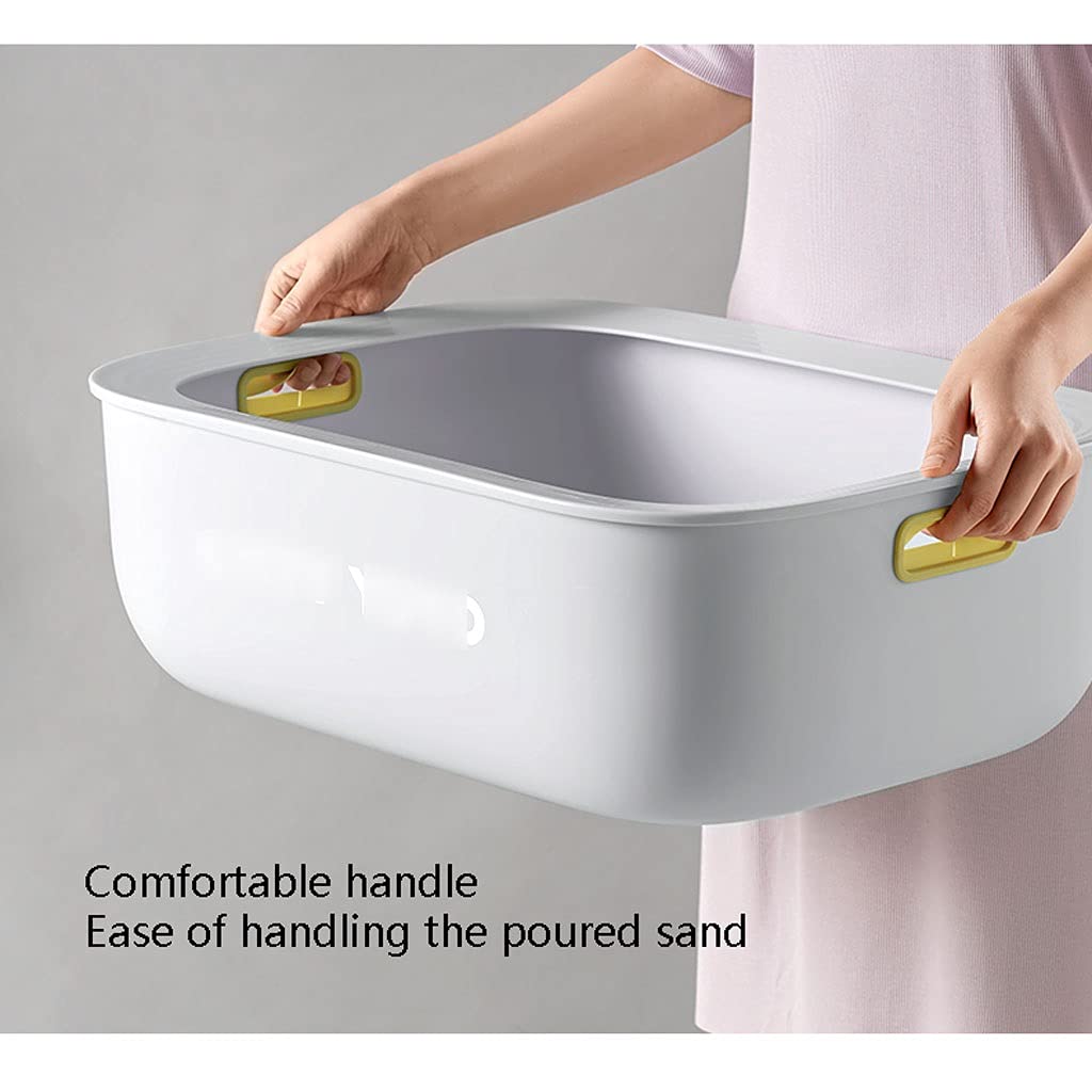 Open & Semi-Closed Cat Litter Box - Splash-Proof Large Cat Toilet with Removable Design & Extra Space - Easy to Clean Cat Bedpan (Color A) - Perfect for Multi-Cat Homes & Small Apartments