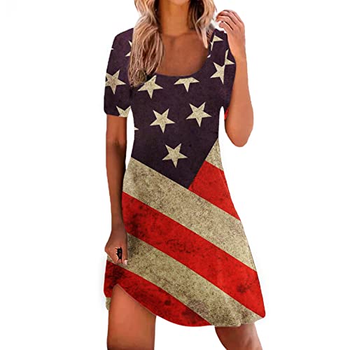 Women's Spring Floral Boho Tshirt Dress 2022 - Cute Cold Shoulder Short Sleeve A-Line Shift Tunic Dress for Casual Wear, Beach Outings & Summer Parties