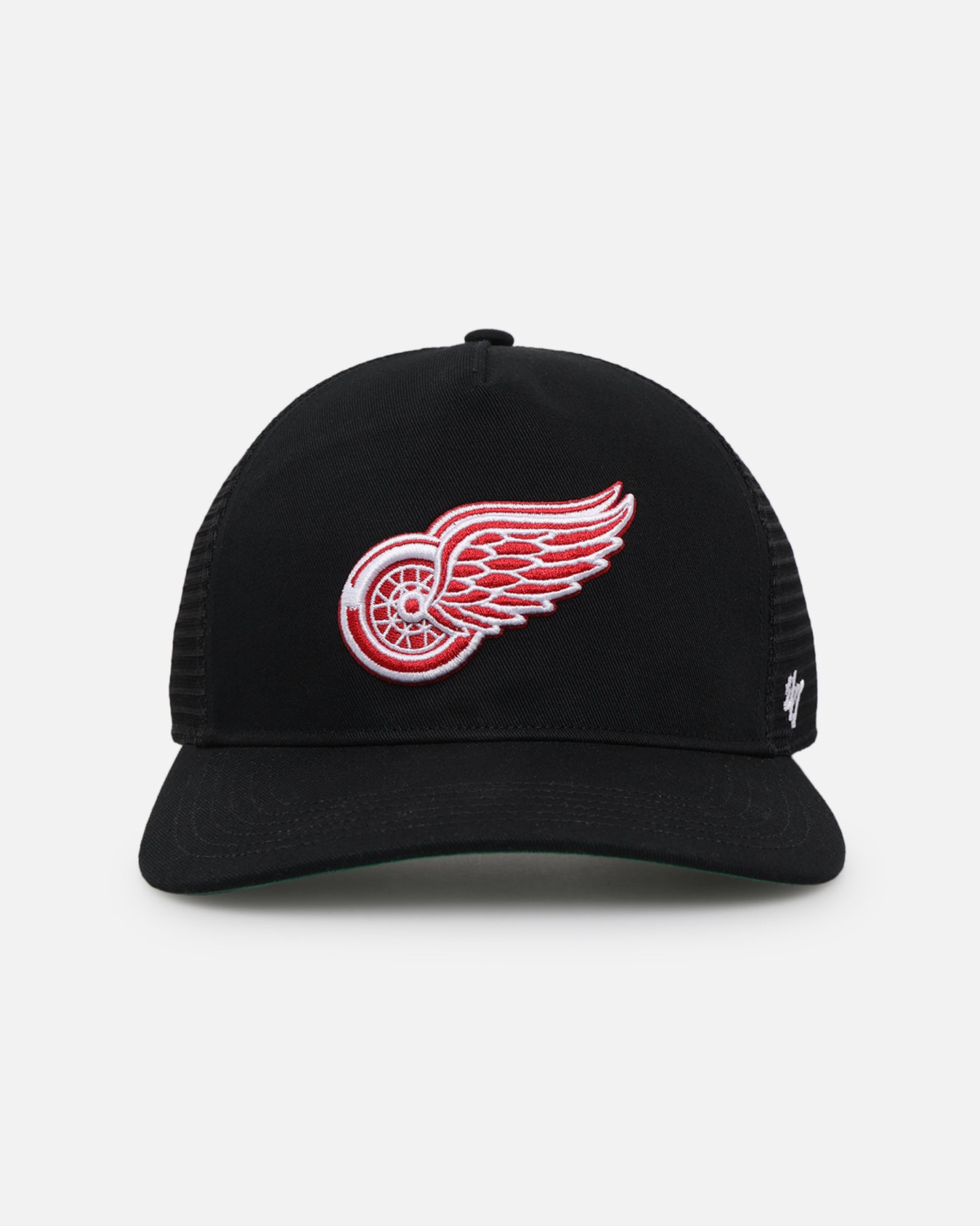 47 Brand Detroit Red Wings Mesh '47 Hitch Trucker Snapback Hat - Black/Team Color Adjustable Baseball Cap for Men & Women - Perfect for Sports Fans, Casual Wear and Game Day Outfits