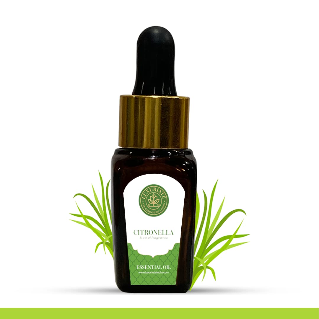 100% Pure Natural Citronella Essential Oil for Hair Growth, Skin Care & Acne Treatment | Aromatherapy Diffuser Oil for Home Fragrance (10ml) - Perfect for Relaxation, Spa Days & Natural Insect Repellent