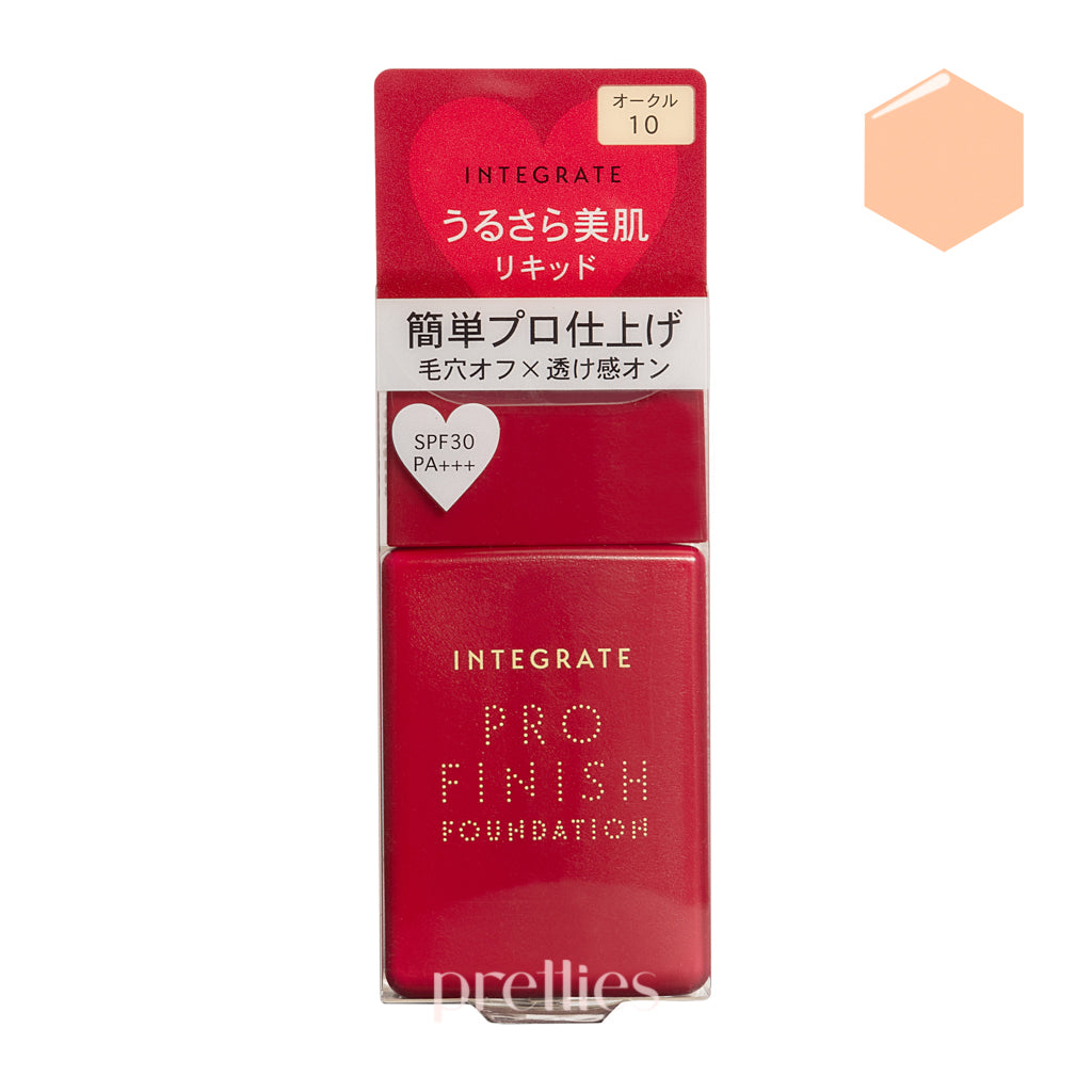 Shiseido INTEGRATE Pro Finish Liquid Foundation SPF30 PA+++ - Ocher 10 Bright Beige 30ml | Long-Lasting Full Coverage Makeup for Flawless Skin | Perfect for Daily Wear & Special Occasions