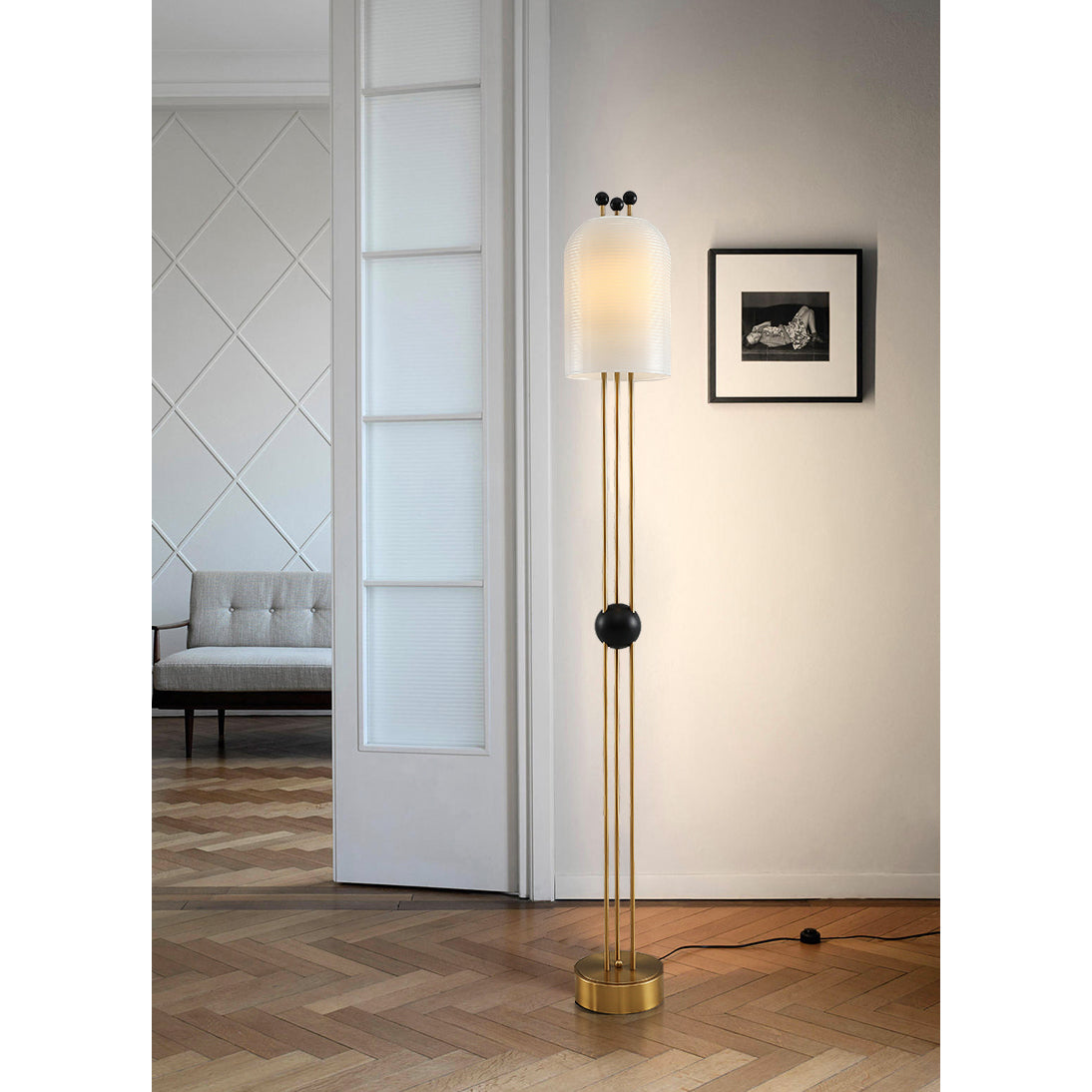 Bertha Modern Floor Lamp - Adjustable LED Standing Light for Living Room, Bedroom & Office - Warm White & Cool White Dimmable Reading Light with Remote Control - Perfect for Night Reading, Relaxing & Decor