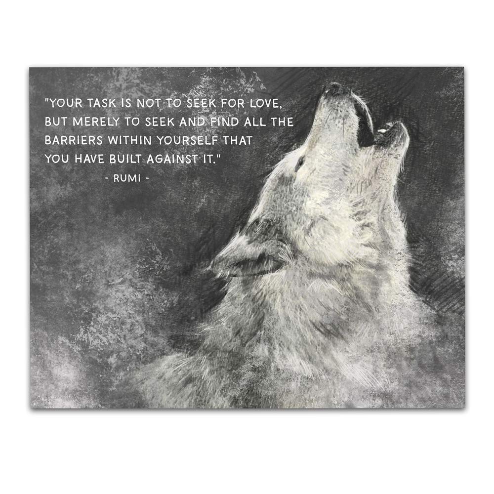 TJ Originals Inspirational Wall Art - Unframed 11x14 Print with Rumi Quotes for Home & Office Decor