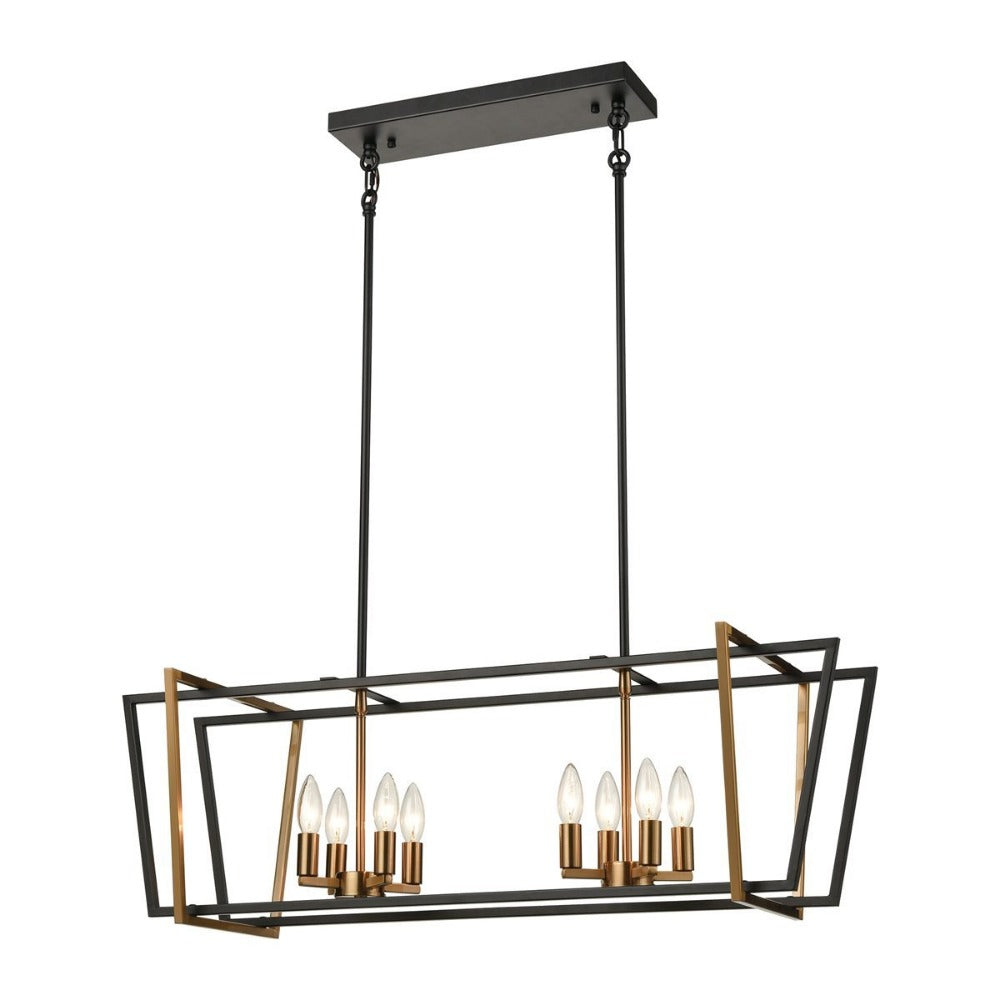 Kizzy Linear Chandelier - Modern LED Crystal Pendant Lighting Fixture for Dining Room, Kitchen Island & Living Room Decor