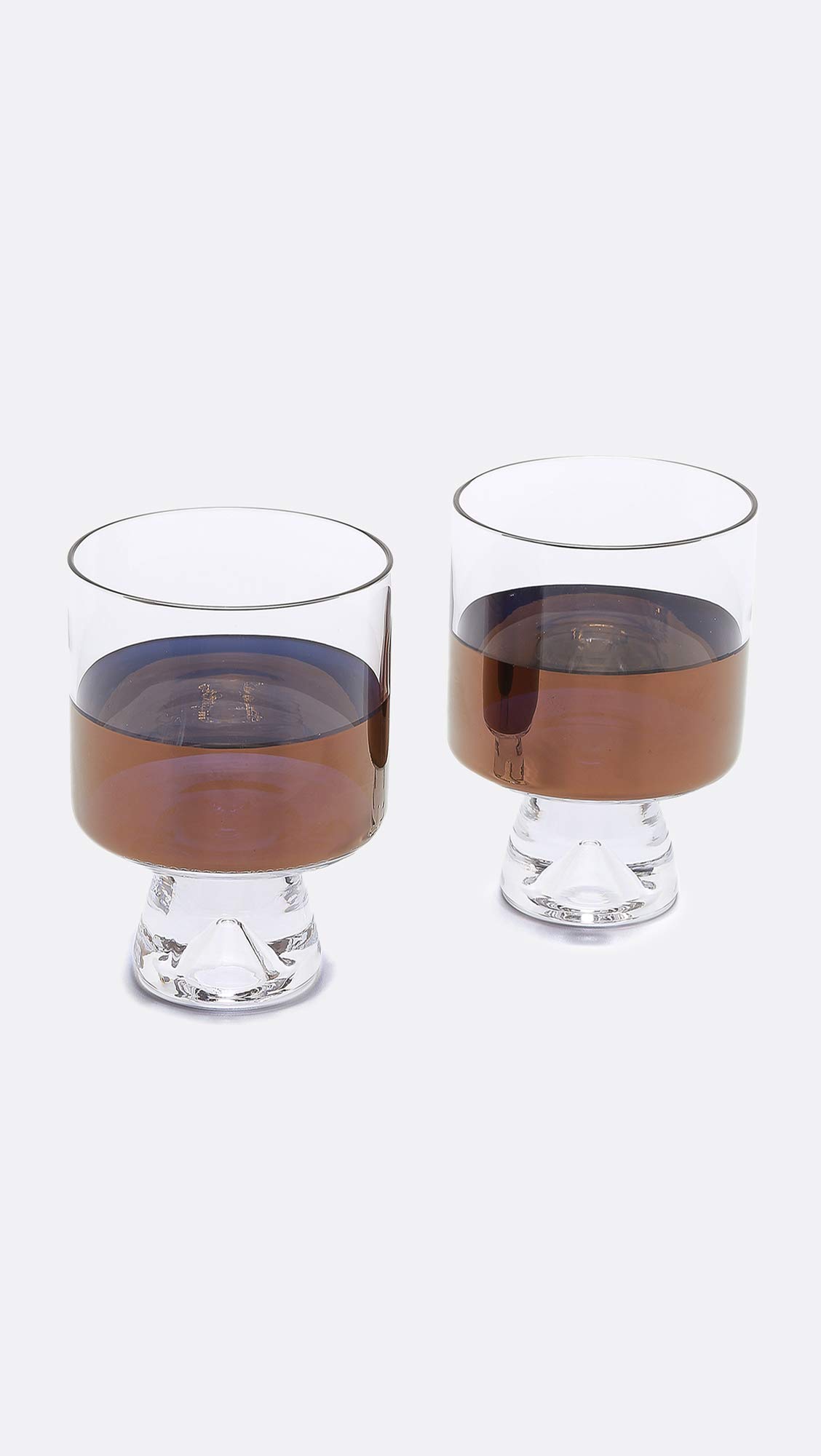 Tom Dixon Tank Low Ball Glasses Set - 4-Piece Clear & Copper Tumbler Glasses for Whiskey, Cocktails & Home Bar | Elegant Barware for Entertaining & Gifting
