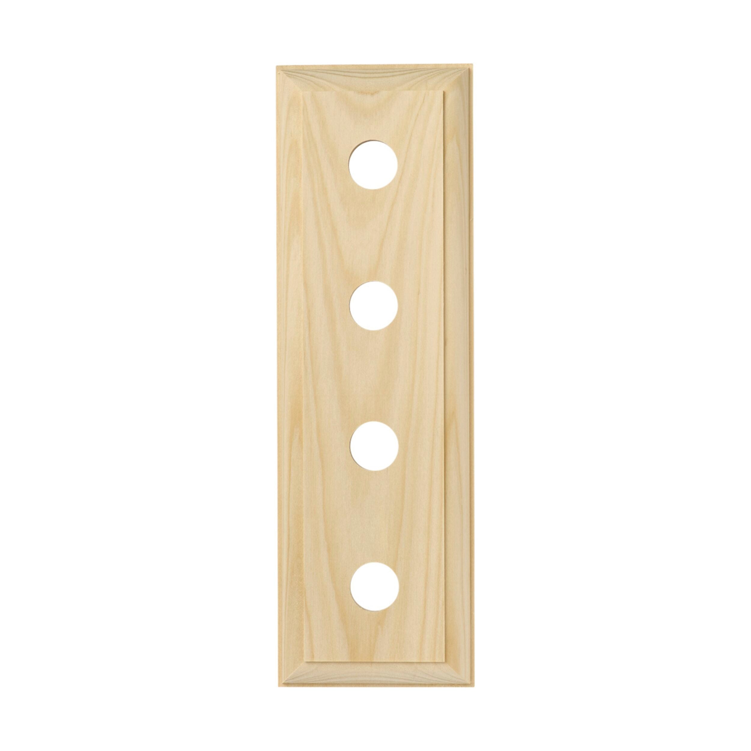 5444 Switch Socket Block Traditional Quad Pine H90xL280mm - Durable Electrical Outlet for Home, Office & Workshop Use