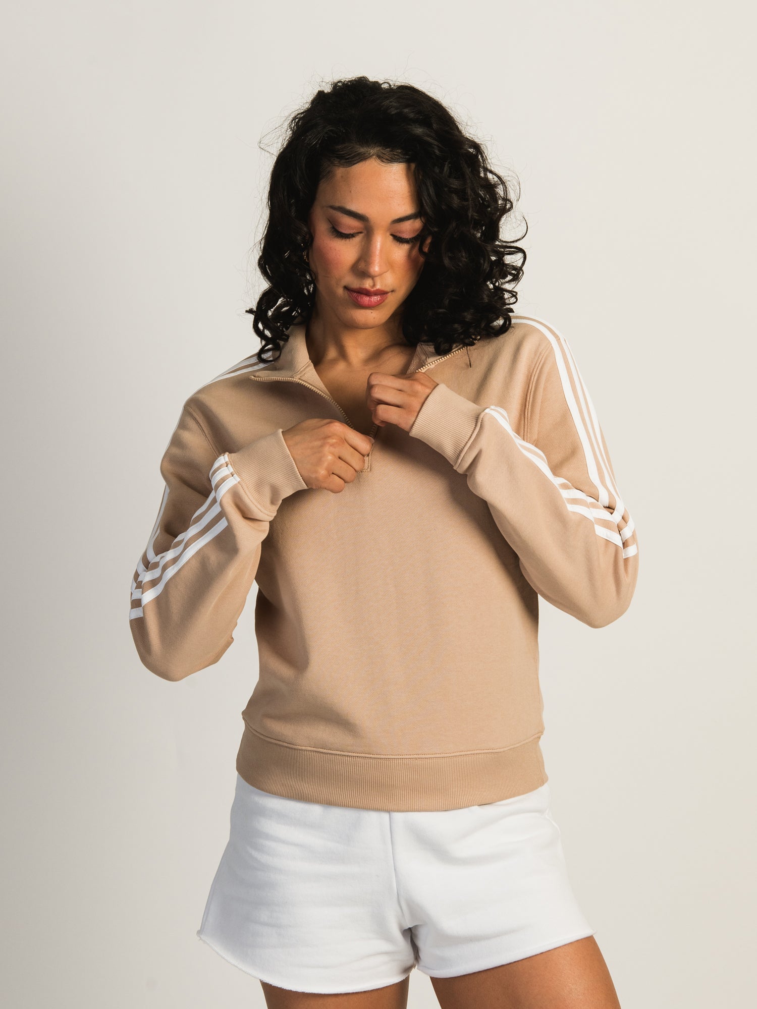 Adidas 3 Stripes Quarter Zip Sweater for Men - Comfortable Pullover Fleece Hoodie for Running, Gym & Casual Wear