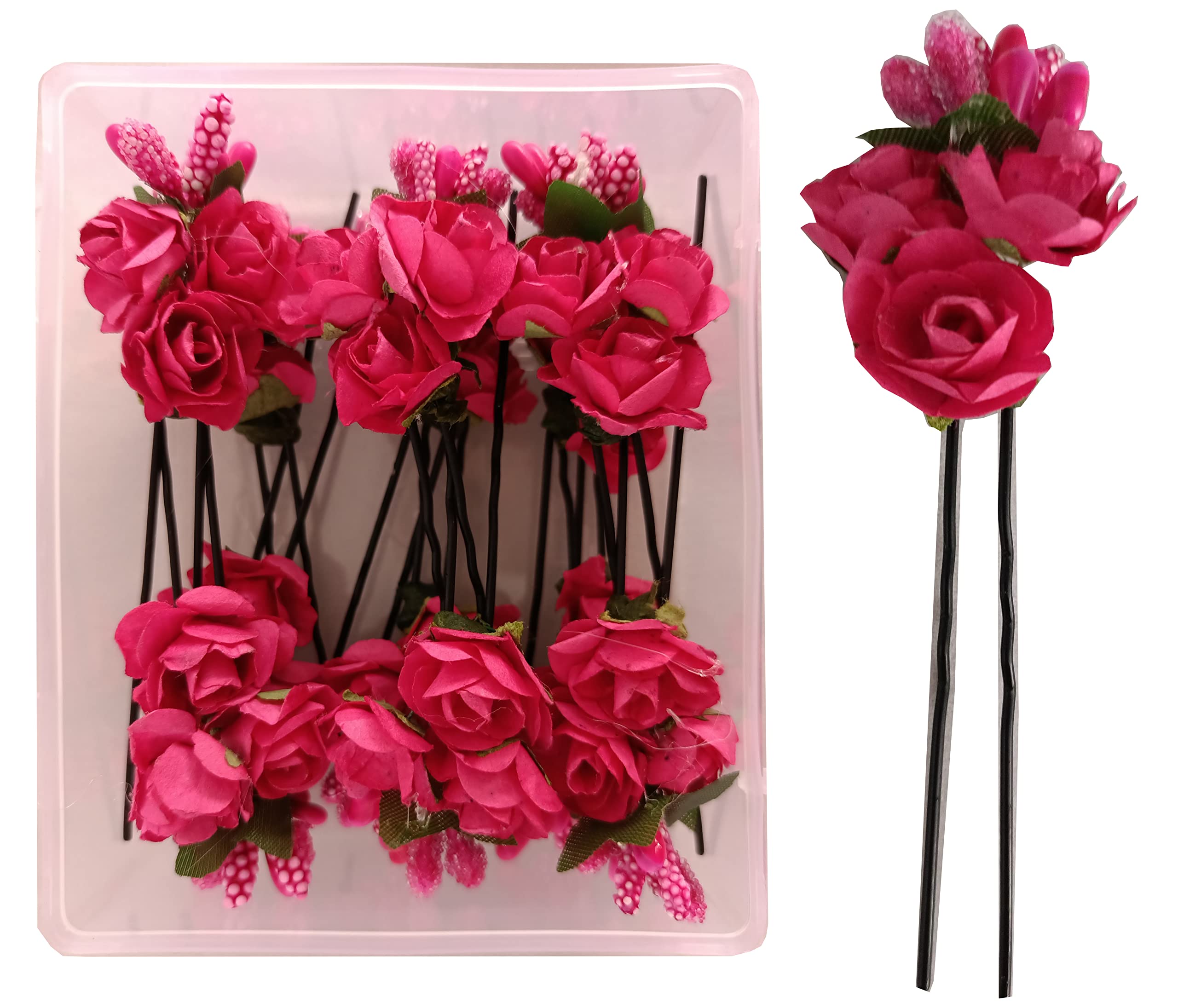 12pcs Magenta Bridal Flower Hair Pins - Wedding Hair Accessories for Brides, Bridesmaids & Special Occasions (Perfect for Weddings, Proms & Formal Events)
