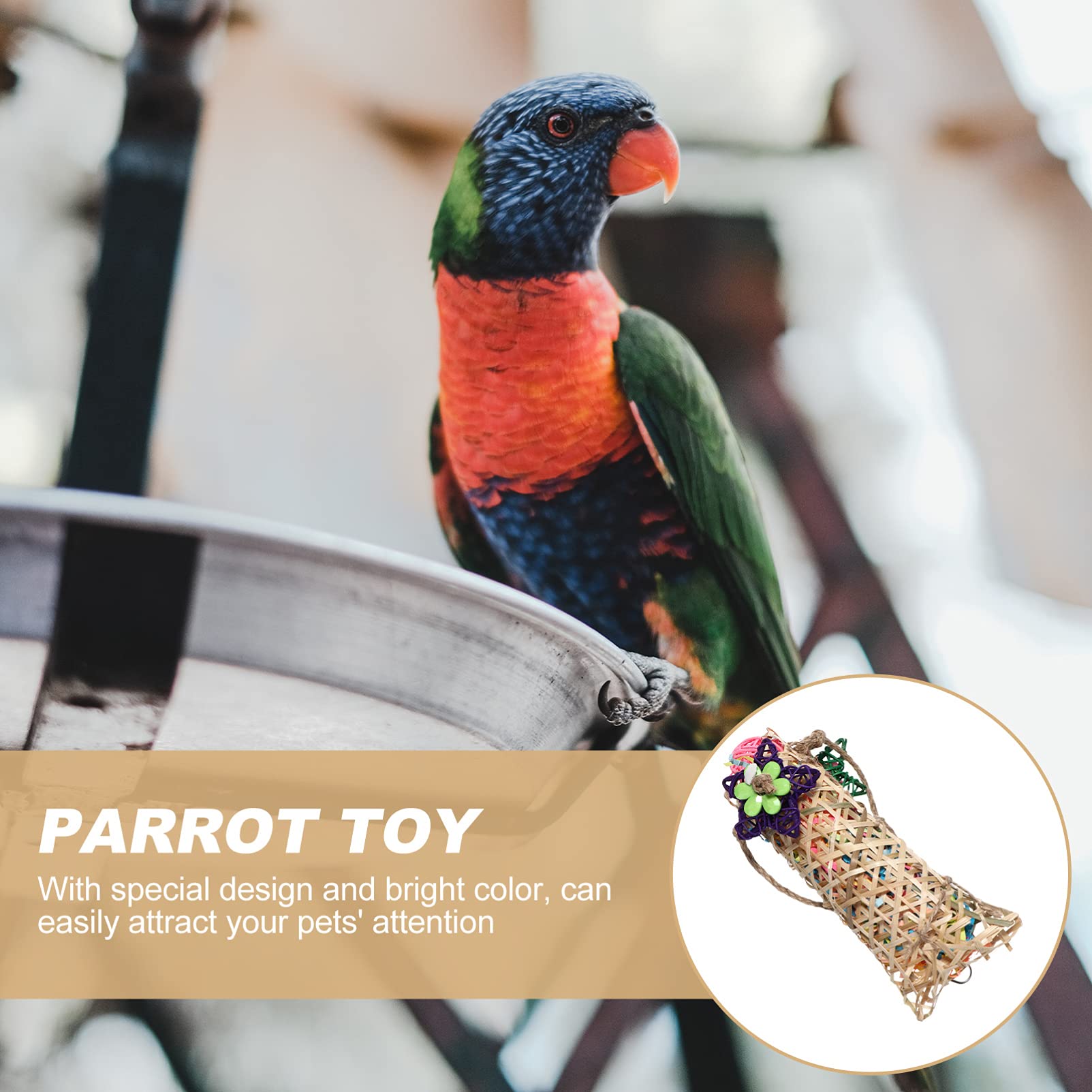 UKCOCO Small Bird Chew Toys for Parrots - Natural Wooden Cage Accessories & Chewing Tools for Pet Birds - Hanging Entertainment Toys for Parrots, Cockatiels, Lovebirds - Perfect for Cage Enrichment & Beak Trimming