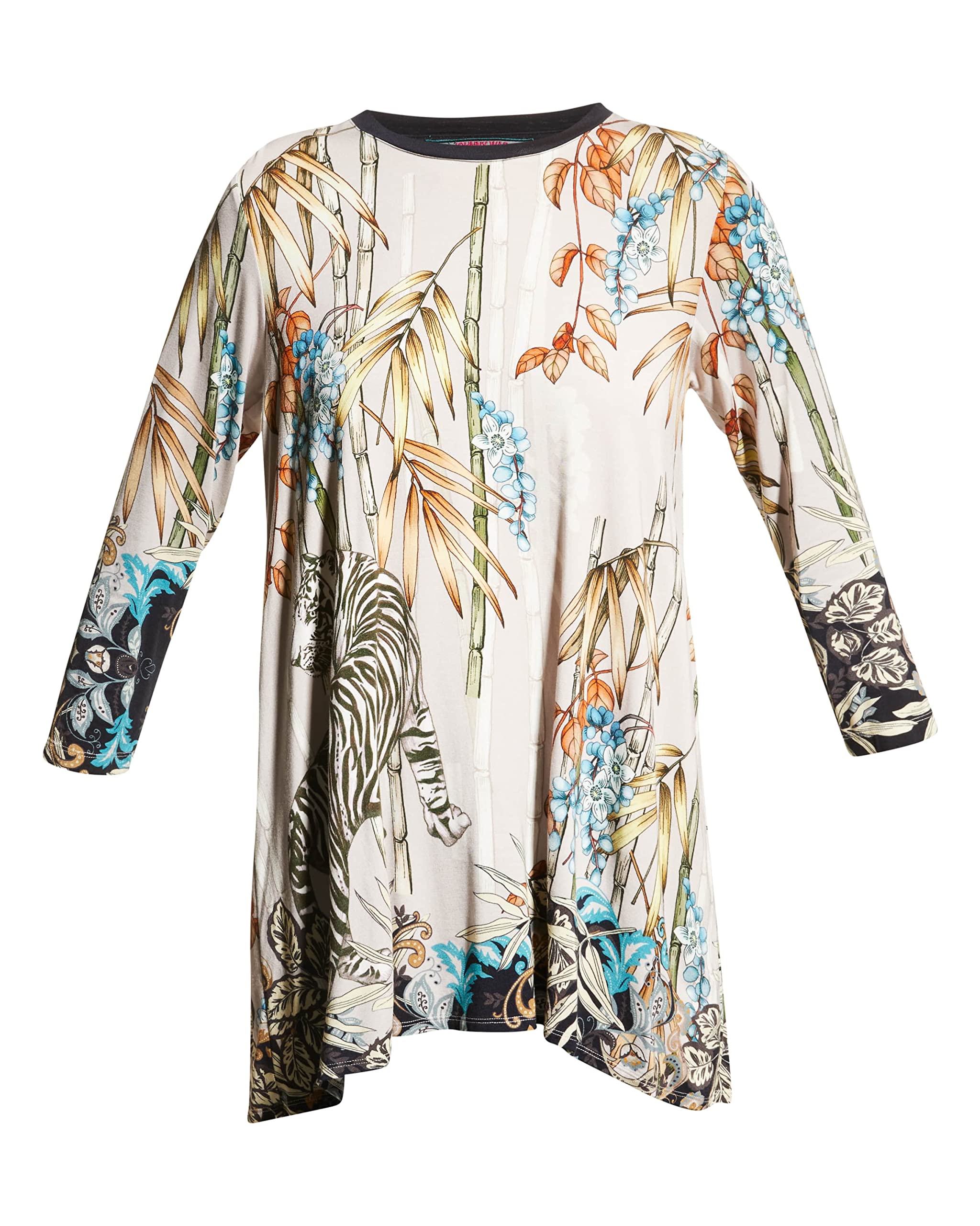 Johnny Was Women's Boho Floral Print Tunic Shirt - Casual & Elegant Blouse for Summer, Beach, and Vacation Wear